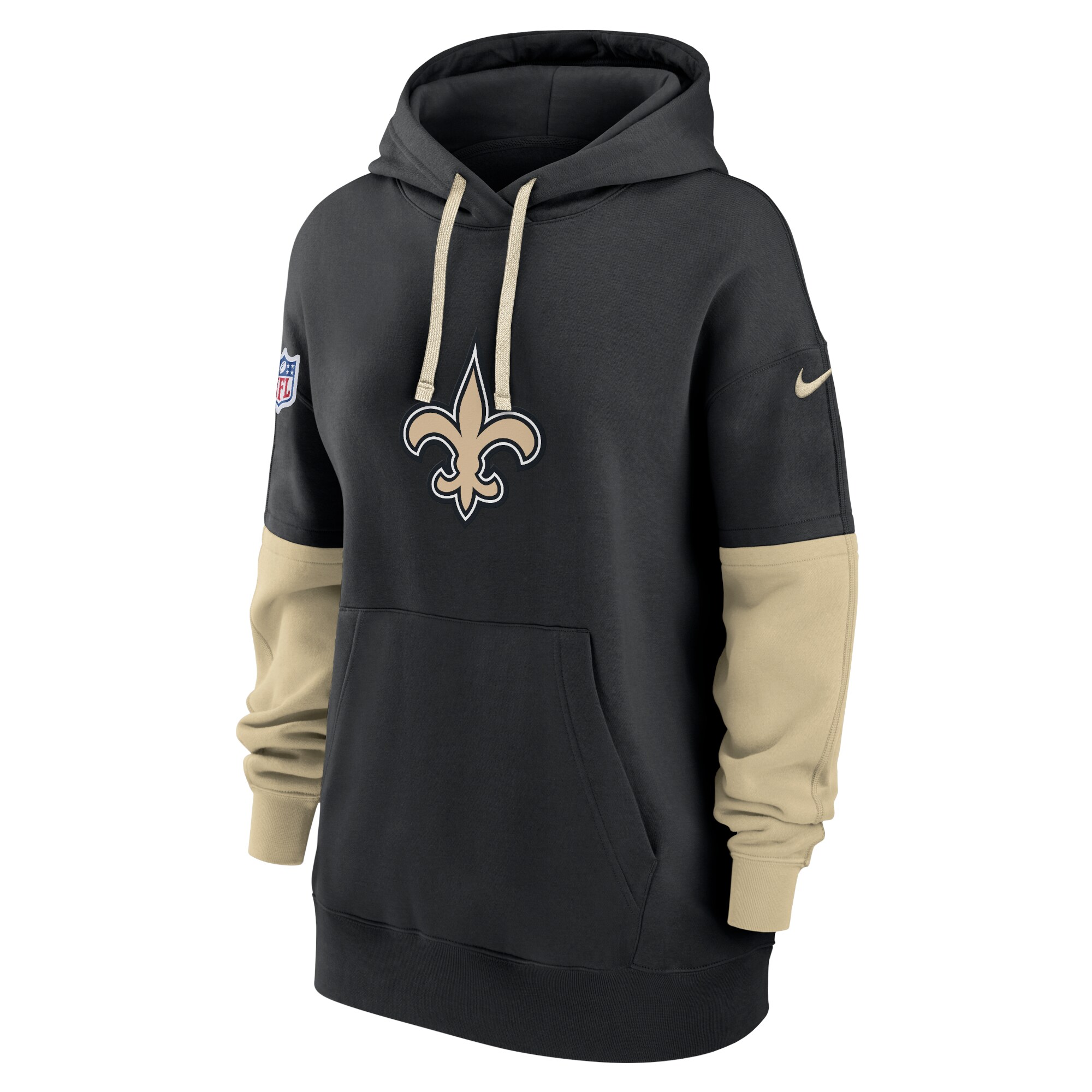 New Orleans Saints Women's 2024 Sideline Essential Fleece Pullover Hoodie - Black