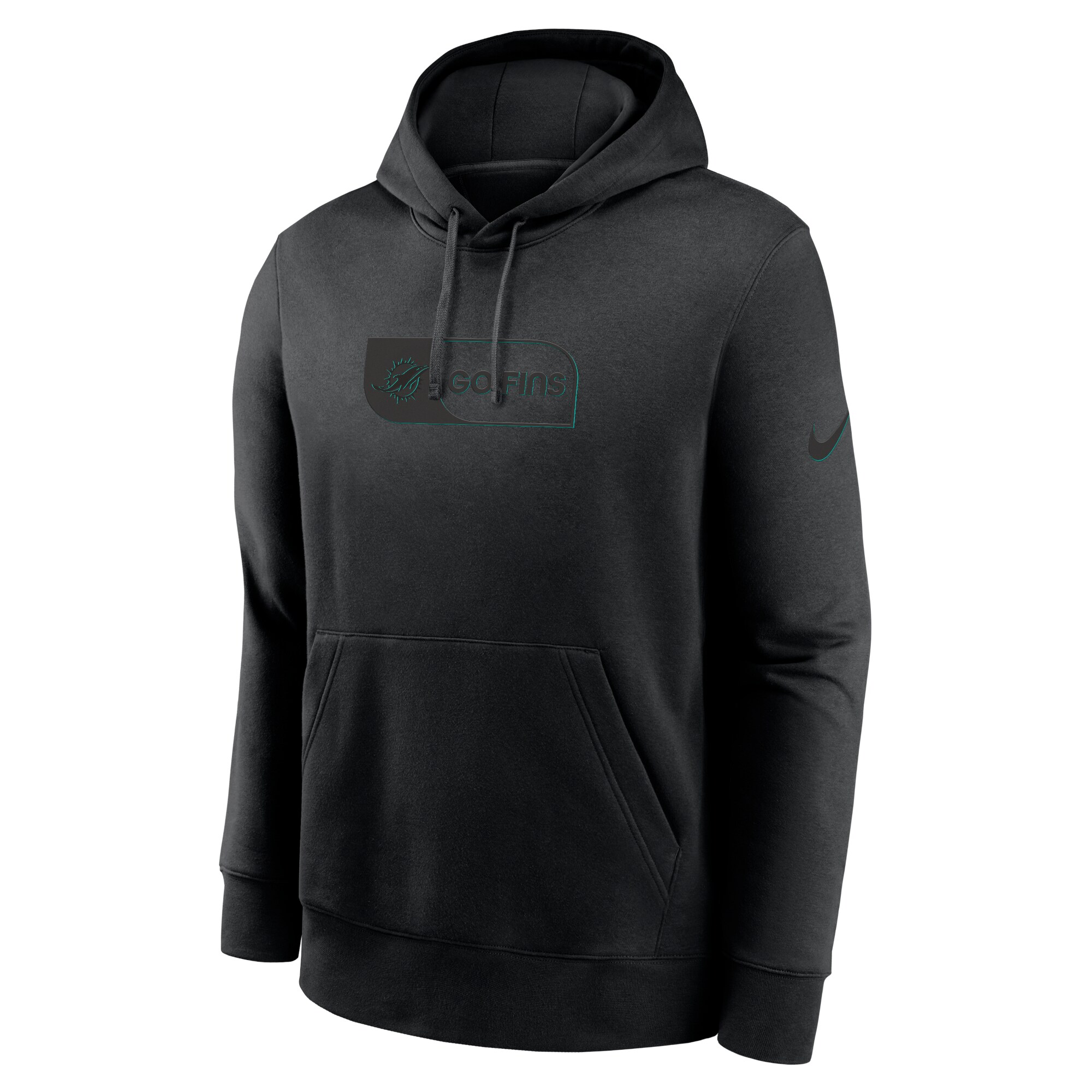 Miami Dolphins Edge French Terry Club Pullover Hoodie - Black