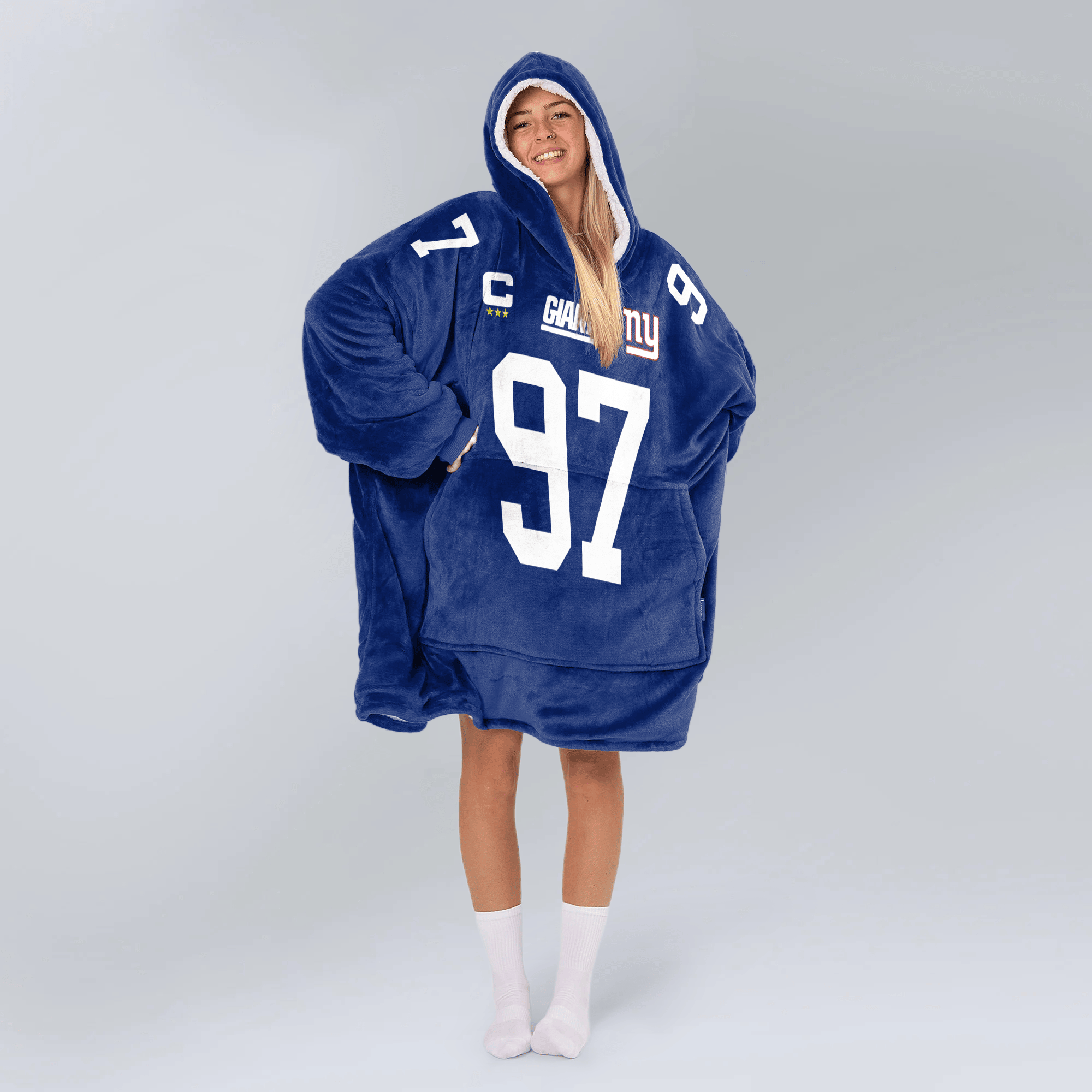Adult D.L 97 Captain New York G Football Unisex Blanket Hoodie