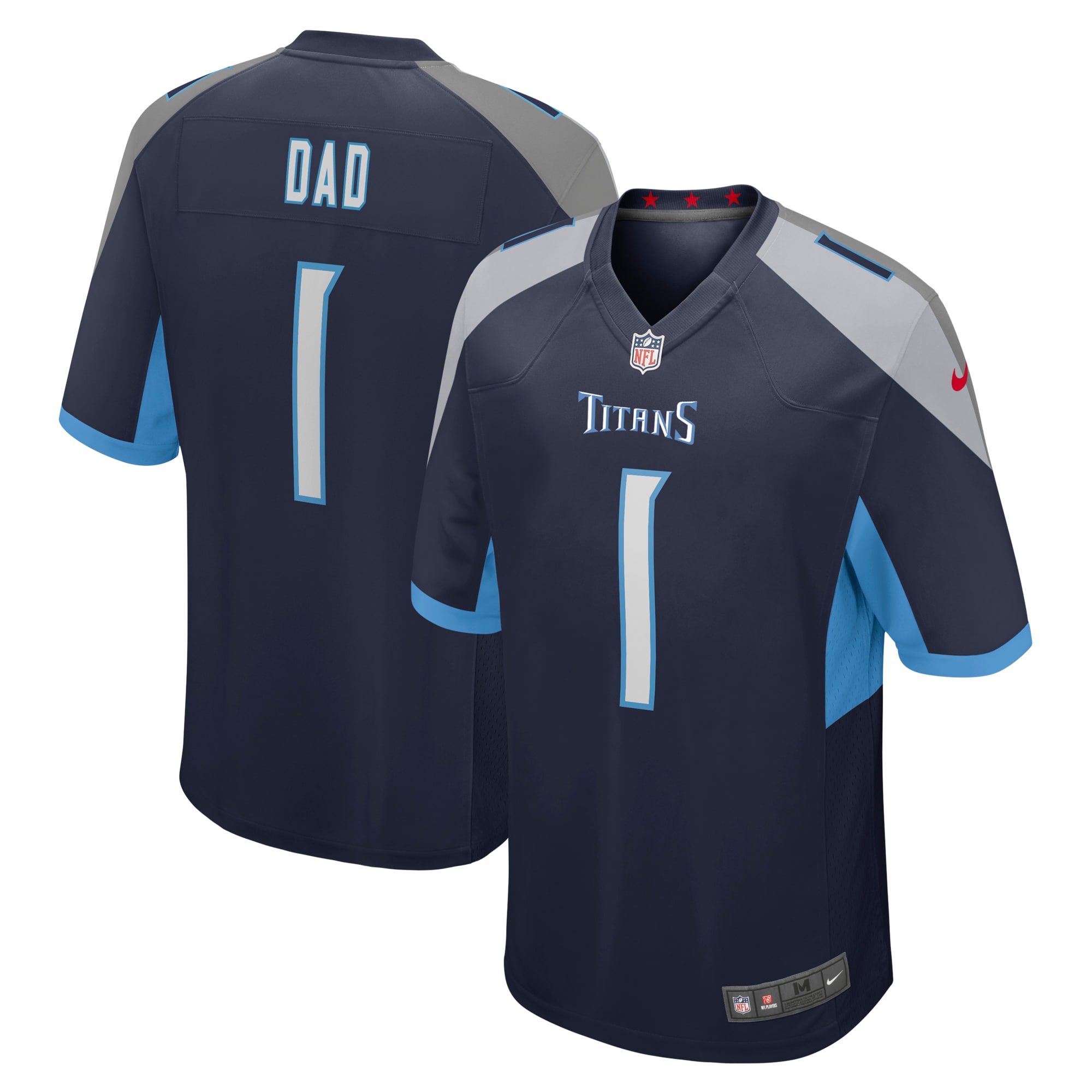 Number 1 Dad Tennessee Titans Game Jersey - Navy