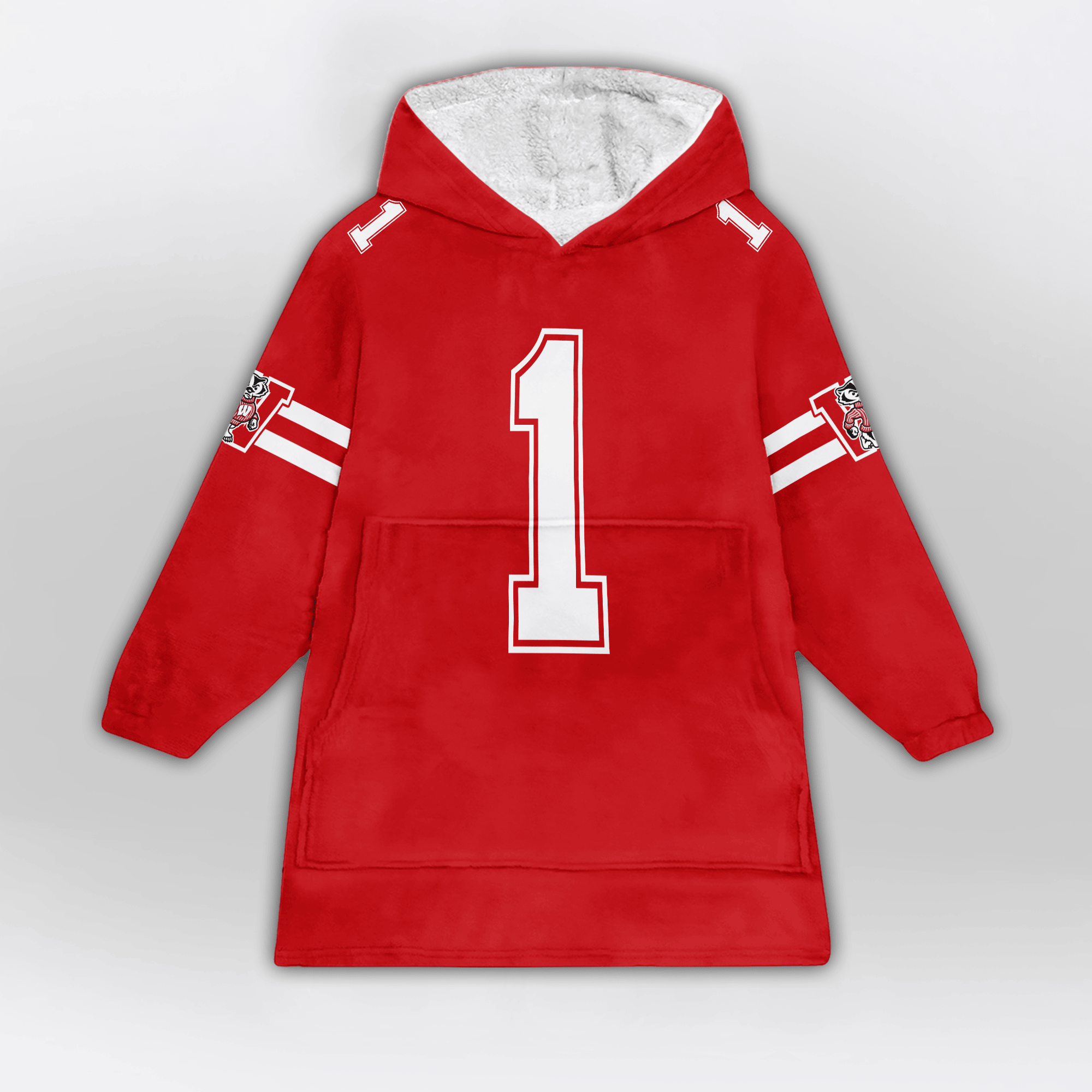 Kid #1 Wisconsin Football Unisex Blanket Hoodie