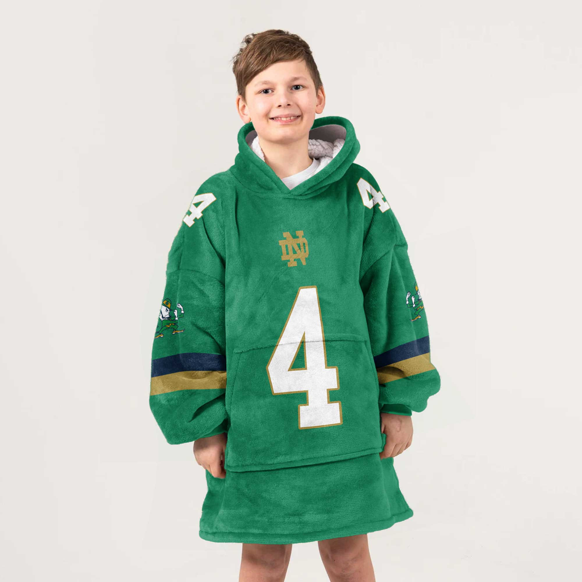 Adult 4 Notre Dame Football Unisex Blanket Hoodie