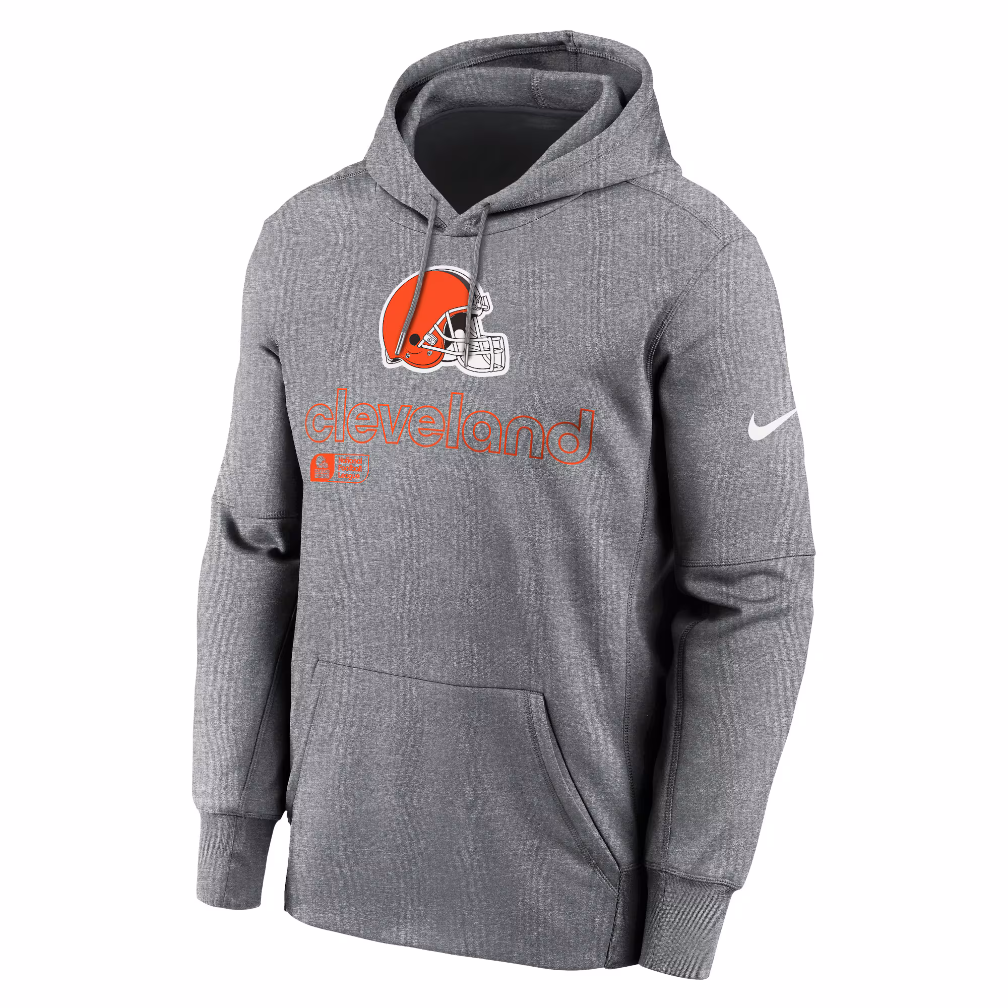 Cleveland Browns Performance Pullover Hoodie - Heather Gray