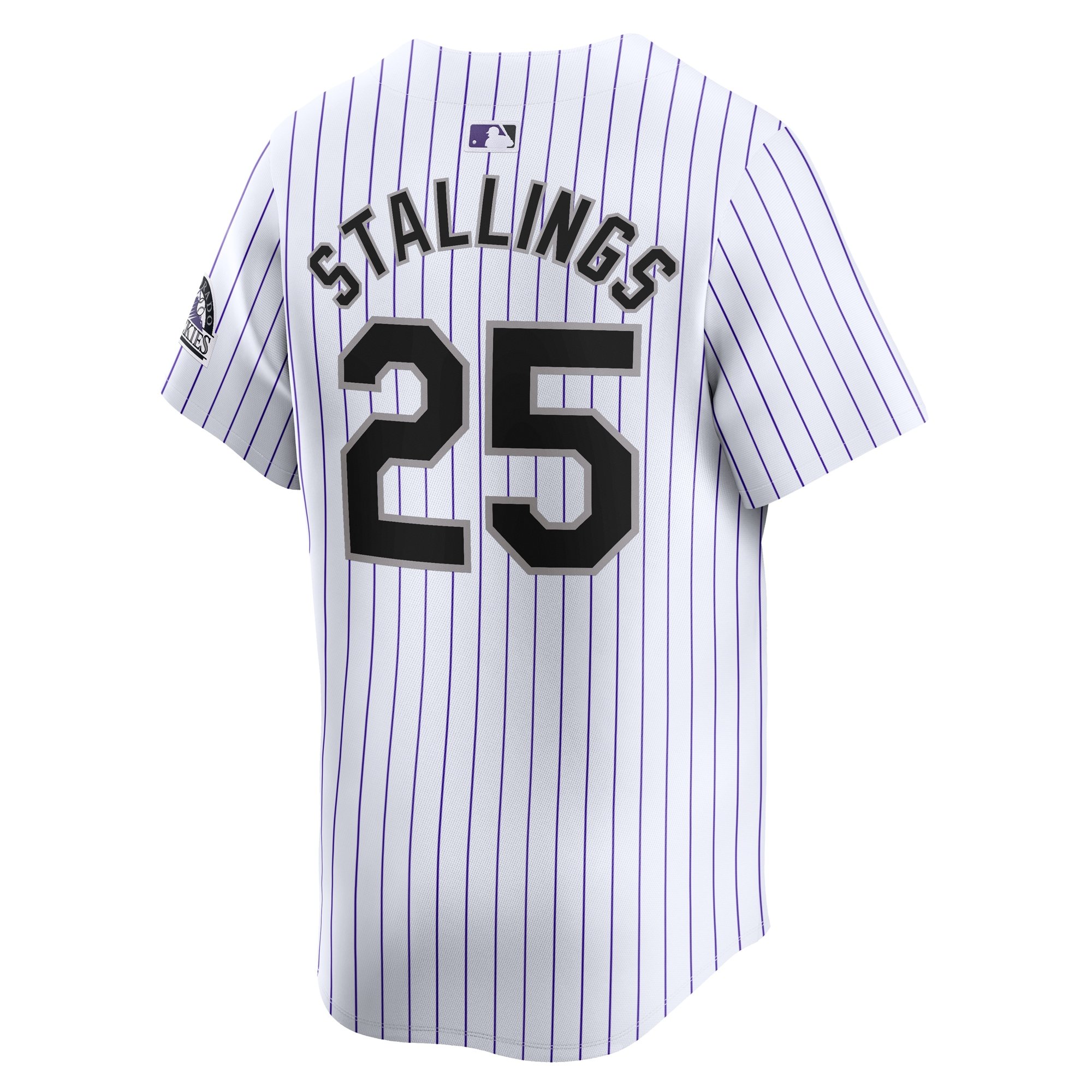 Men's Colorado Rockies Jacob Stallings  White Home Limited Player Jersey