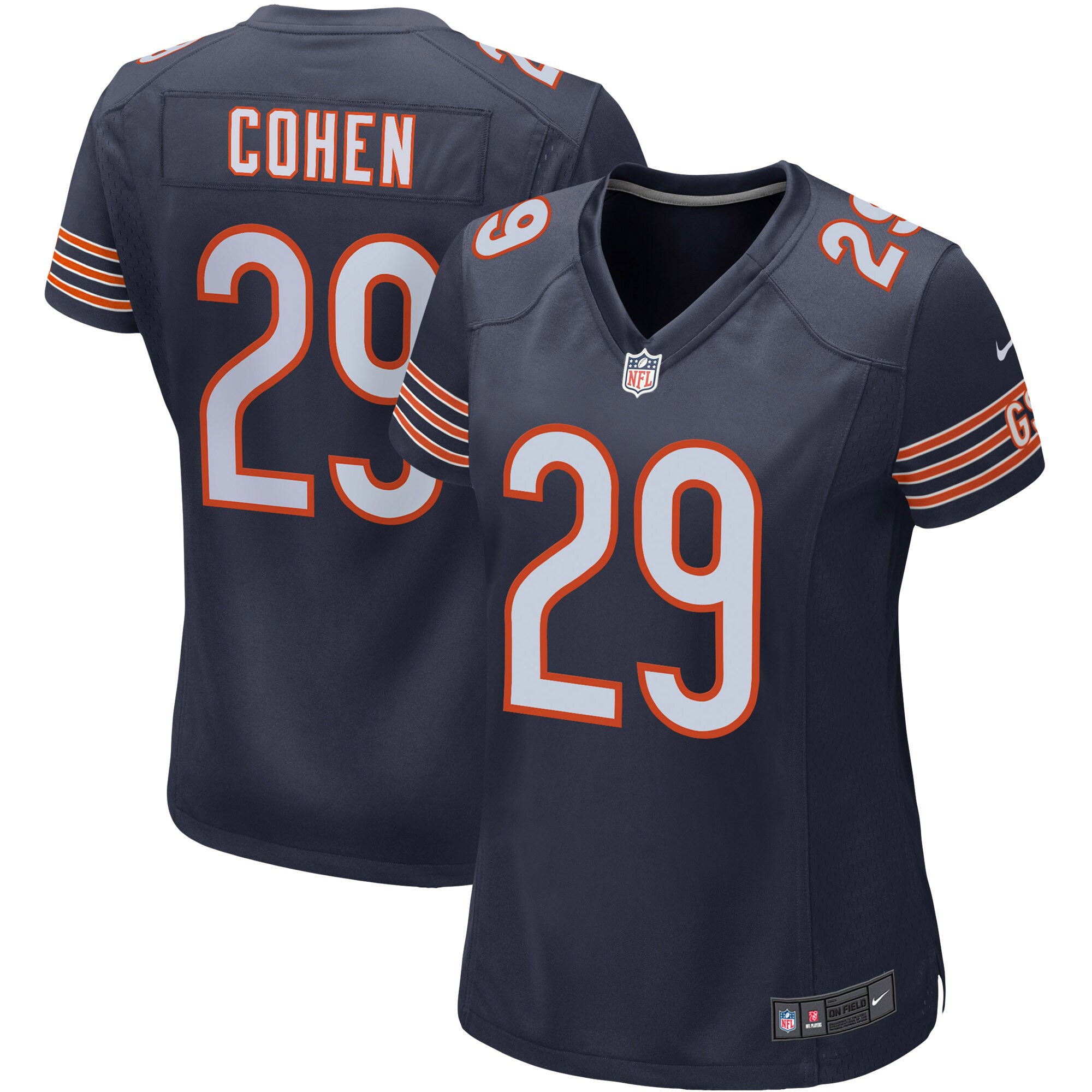 Tarik Cohen Chicago Bears  Women's Game Player Jersey - Navy