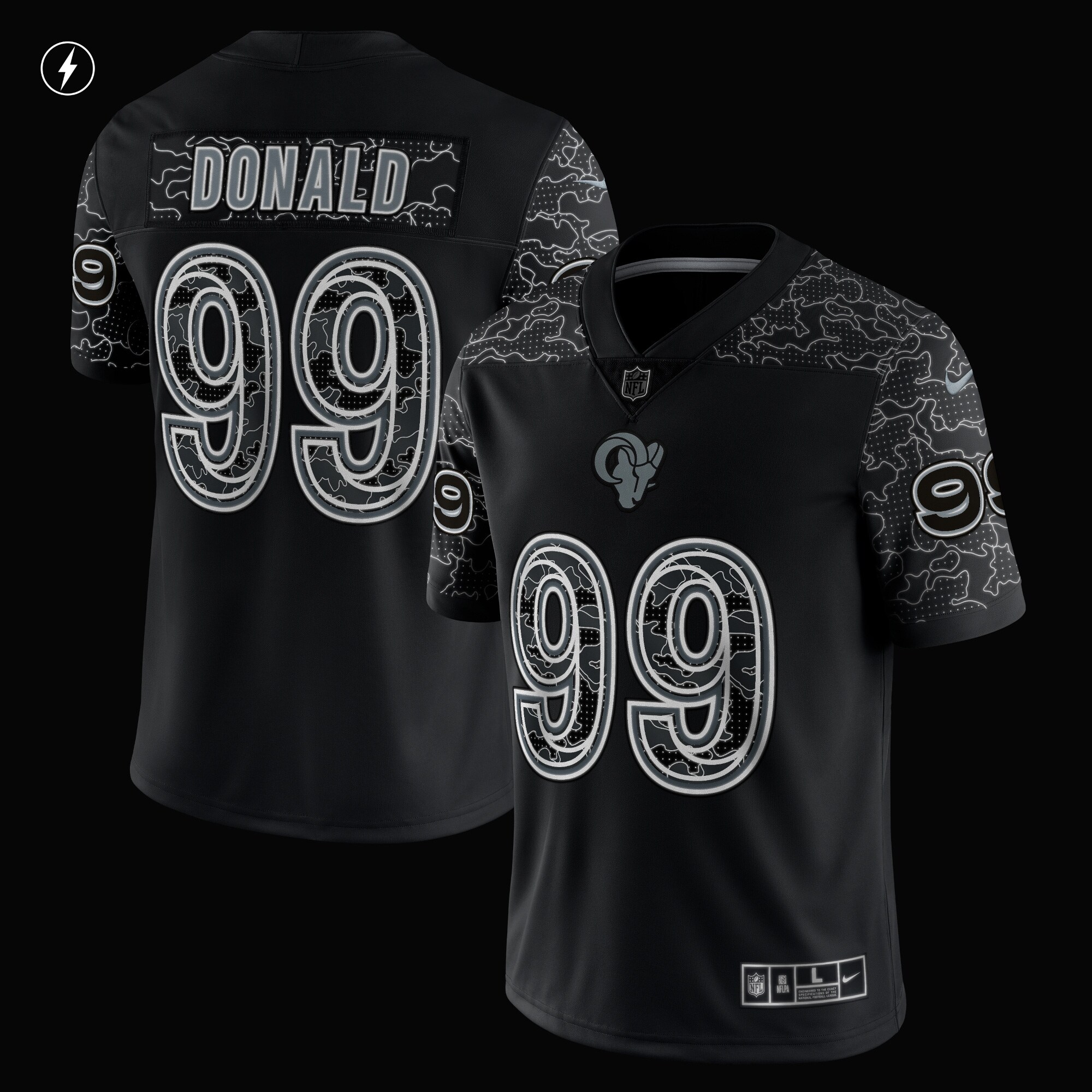 Aaron Donald Los Angeles Rams RFLCTV Limited Jersey - Black