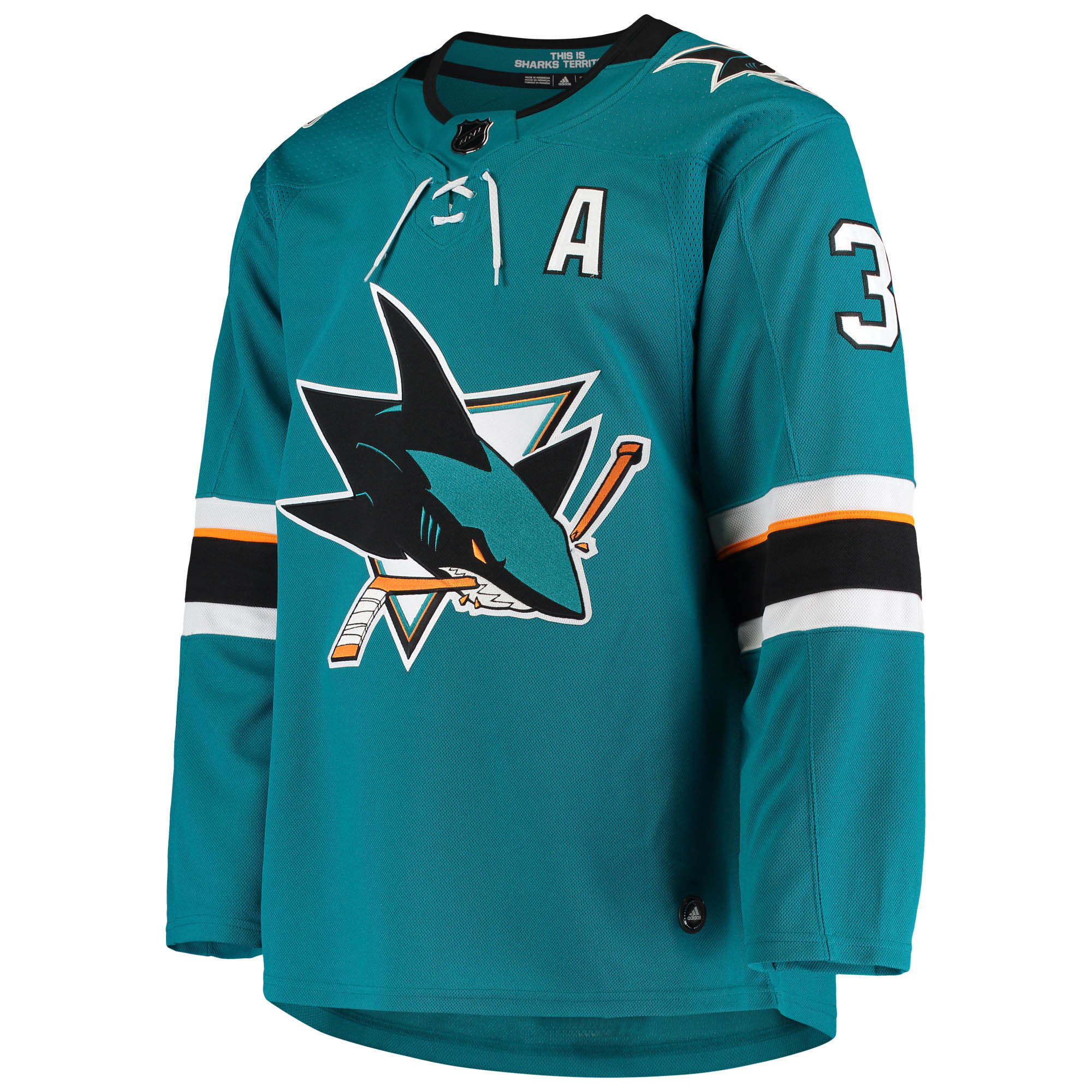 Logan Couture San Jose Sharks  Home Authentic Alternate Captain Player Jersey - Teal