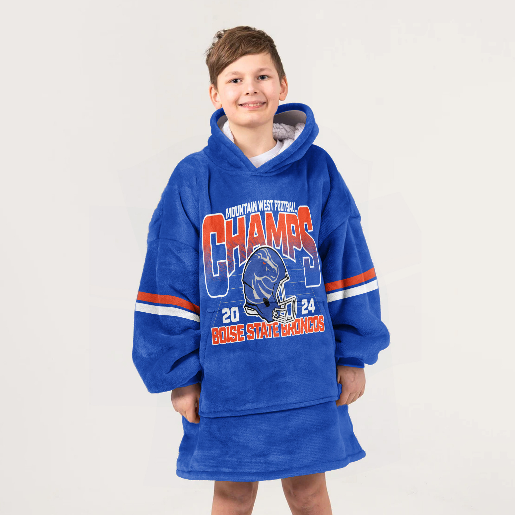 Adult Boise State Football Unisex Blanket Hoodie
