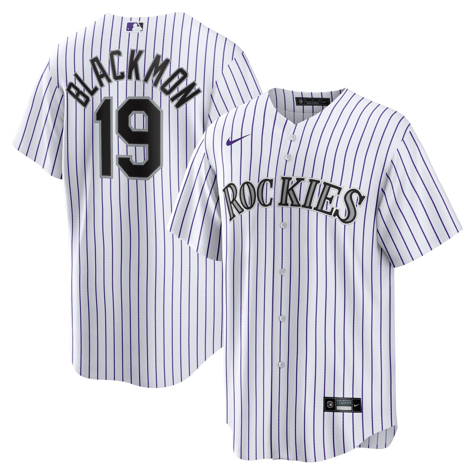 Men's Colorado Rockies Charlie Blackmon  White Home Replica Player Name Jersey