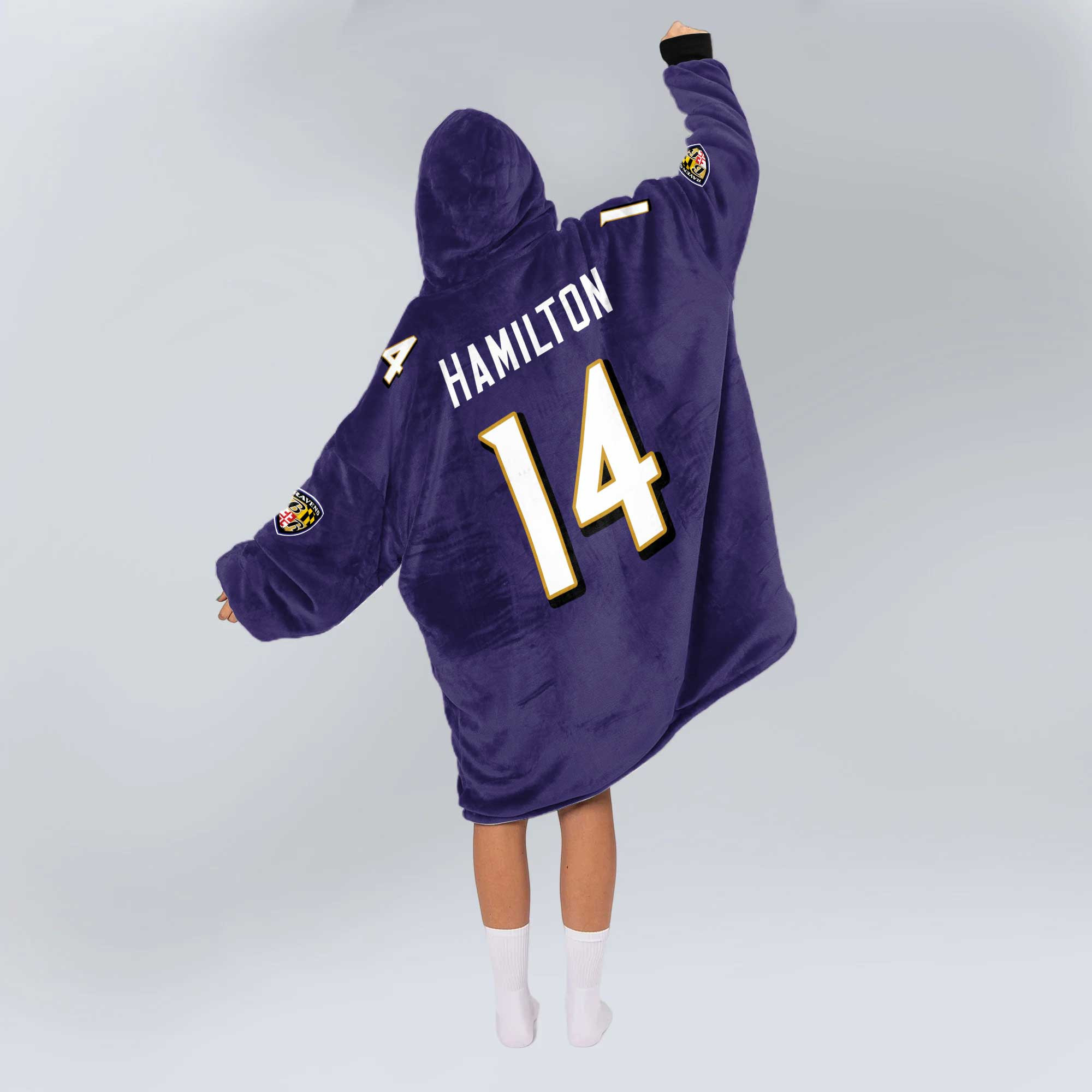 Adult 14 Baltimore Football Unisex Blanket Hoodie