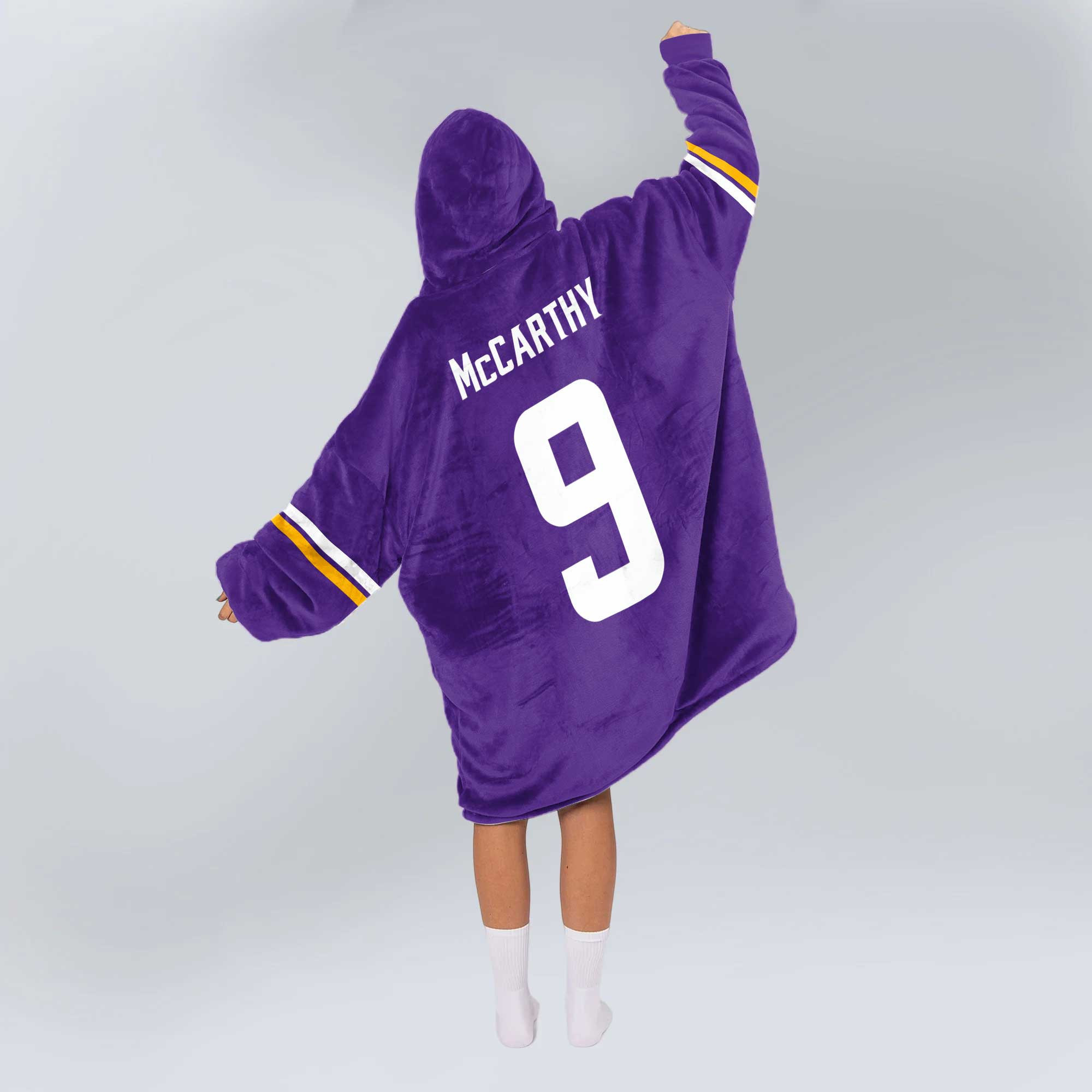 Adult 9 Minnesota Football Unisex Blanket Hoodie