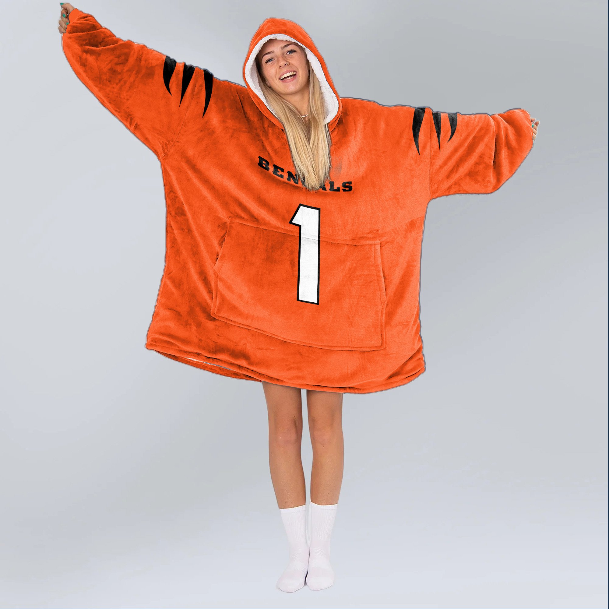 Adult J.C 1 Cincinnati Football Unisex Blanket Hoodie
