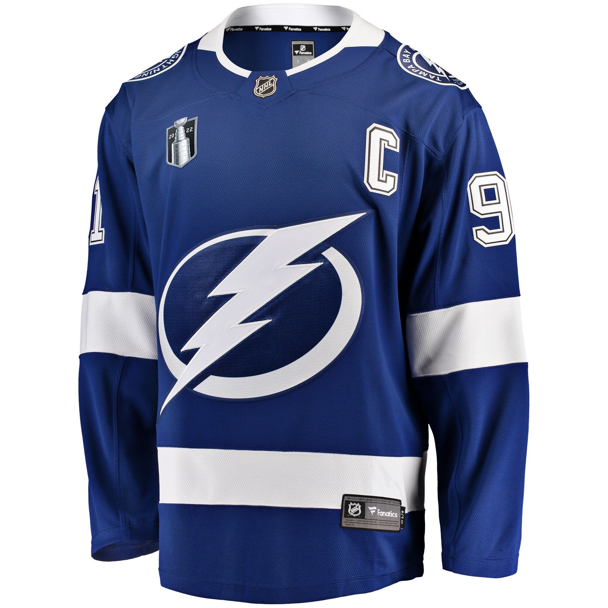Steven Stamkos Tampa Bay Lightning Home 2022 Stanley Cup Final Breakaway Player Jersey - Blue