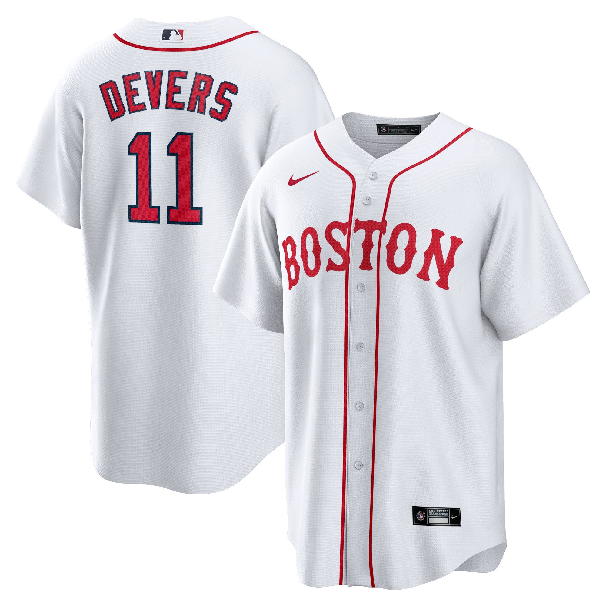 Men's Boston Red Sox Rafael Devers  White 2021 Patriots' Day Official Replica Player Jersey