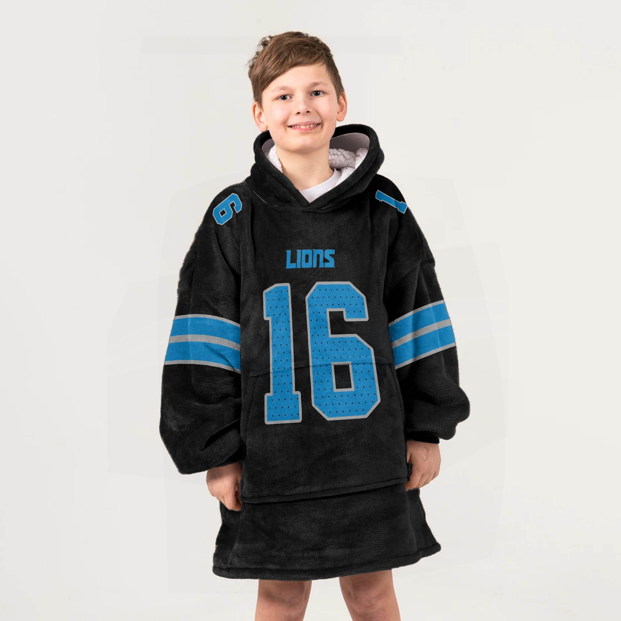Adult J G 16 Detroit Lions Football Unisex Blanket Hoodie