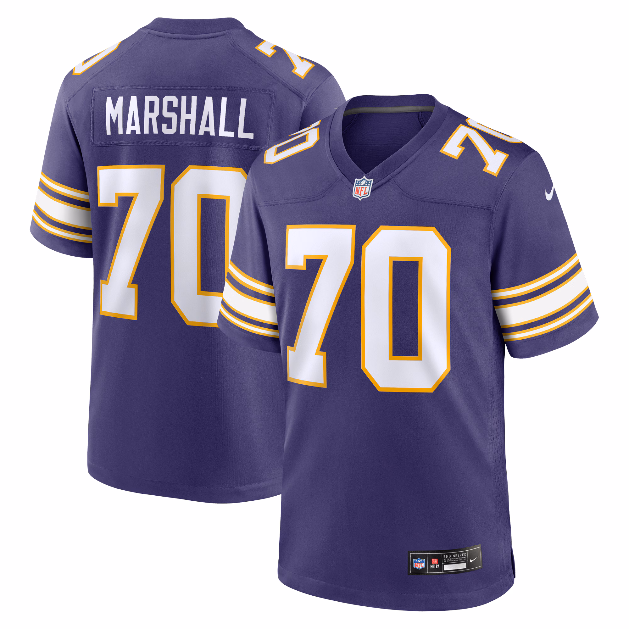 Jim Marshall Minnesota Vikings Classic Retired Player Jersey - Purple