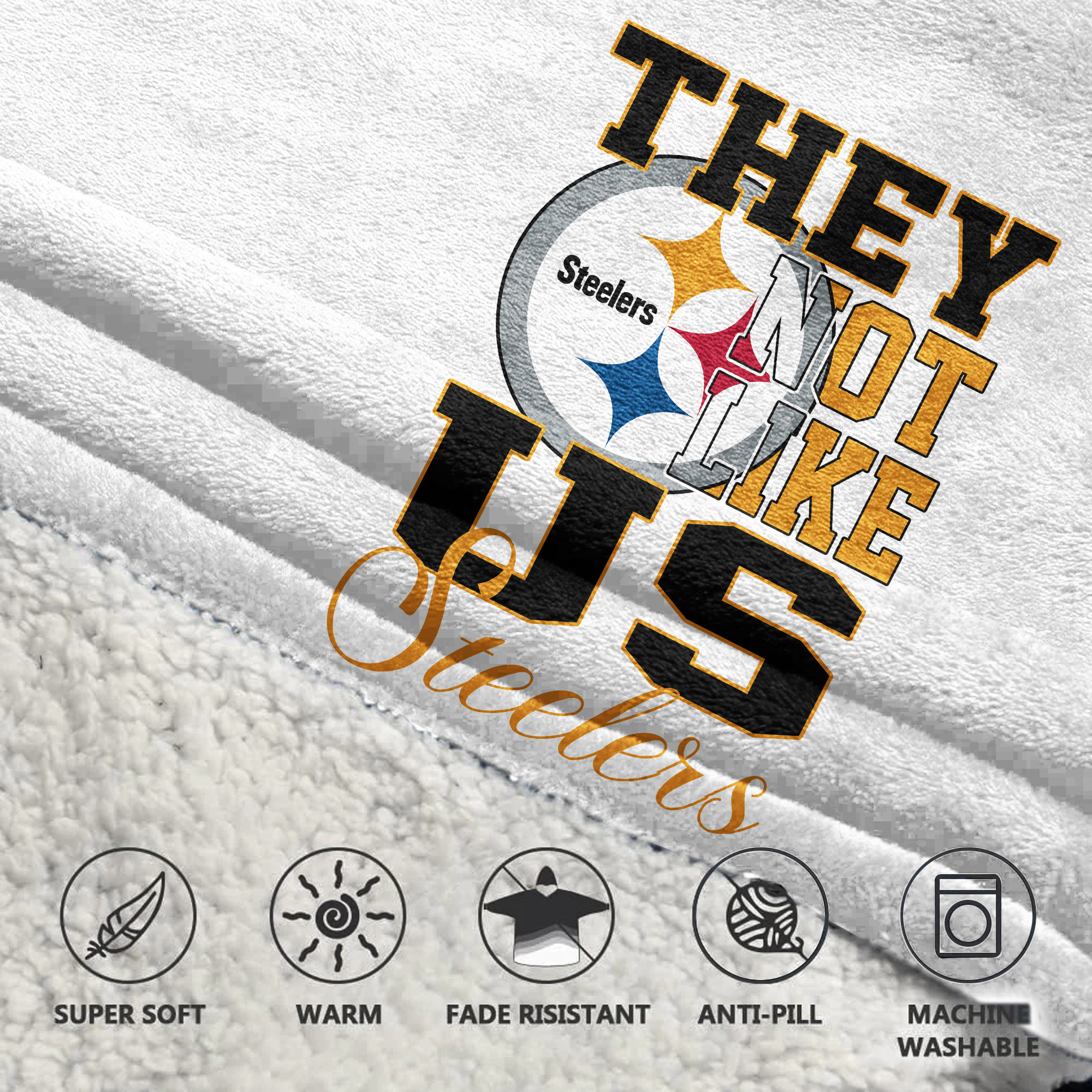 Adult They Not Like Us 90 Pittsburgh Football Unisex Blanket Hoodie