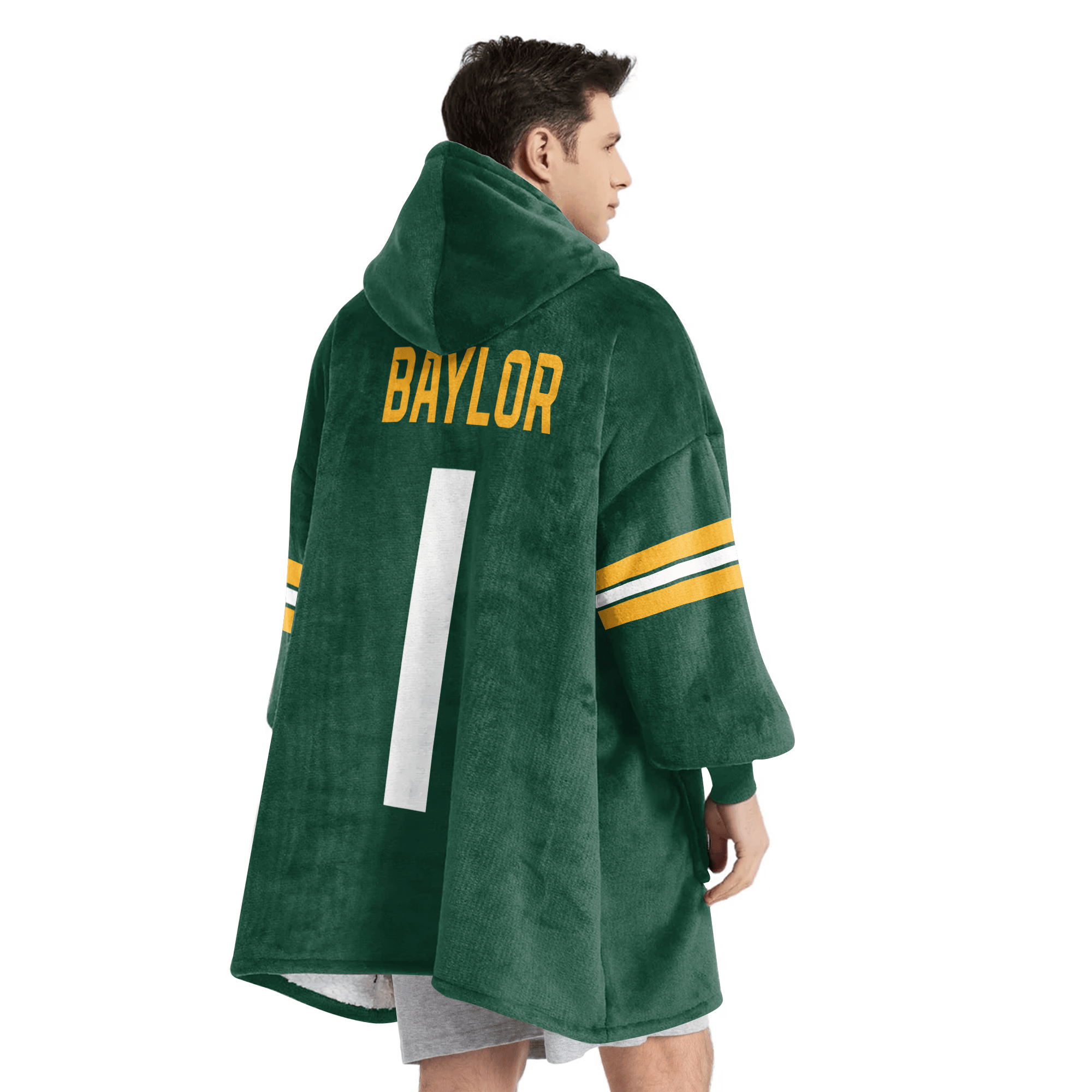Adult #1 Baylor Football Unisex Blanket Hoodie