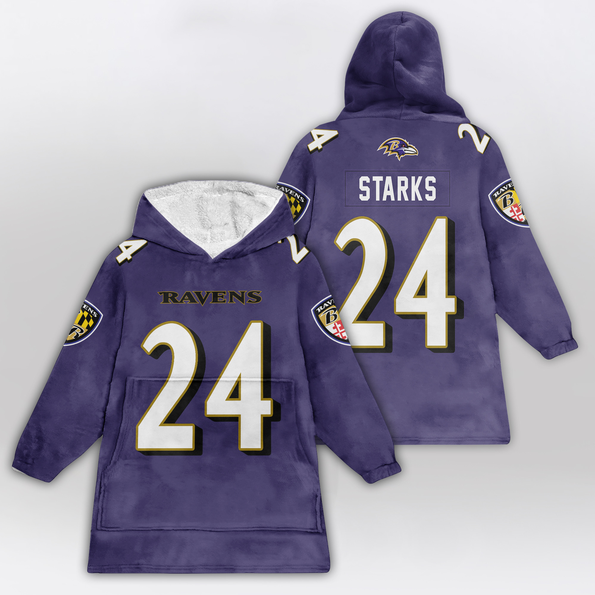 Kid 24 Baltimore Football Unisex Blanket Hoodie