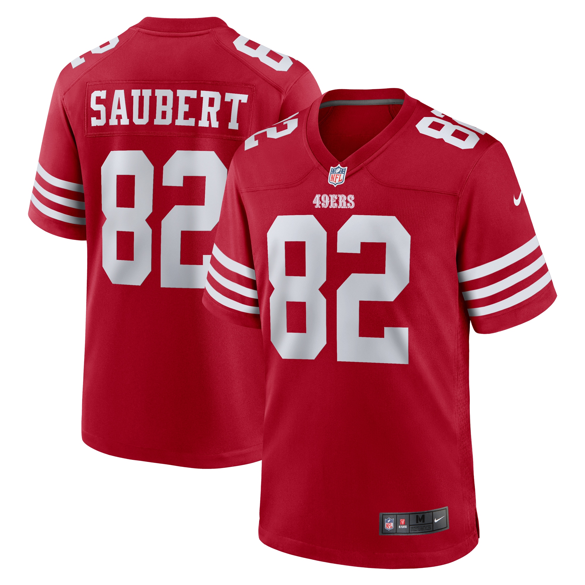 Eric Saubert San Francisco 49ers Team Game Jersey -  Scarlet