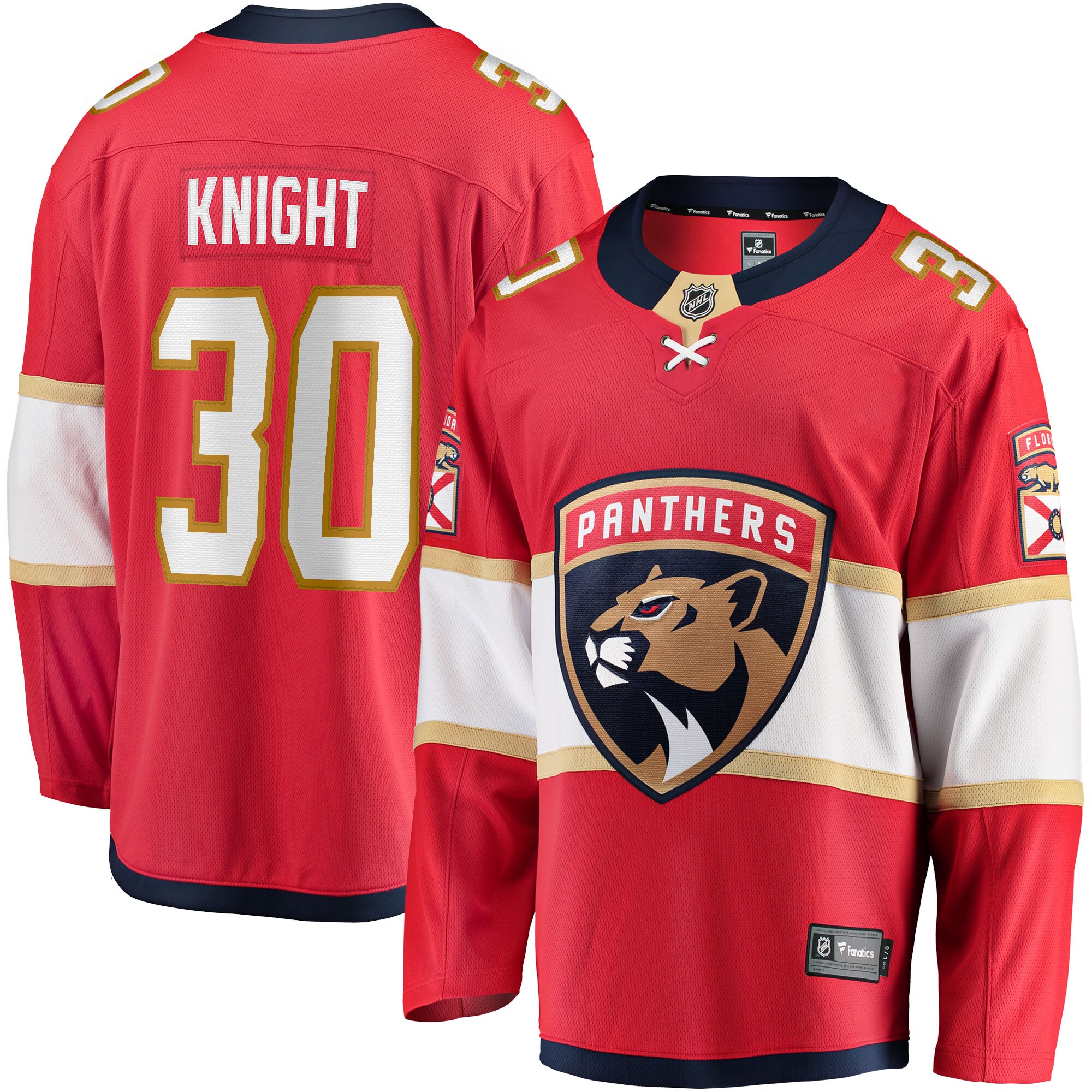 Spencer Knight Florida Panthers 2017/18 Home Breakaway Replica Jersey - Red