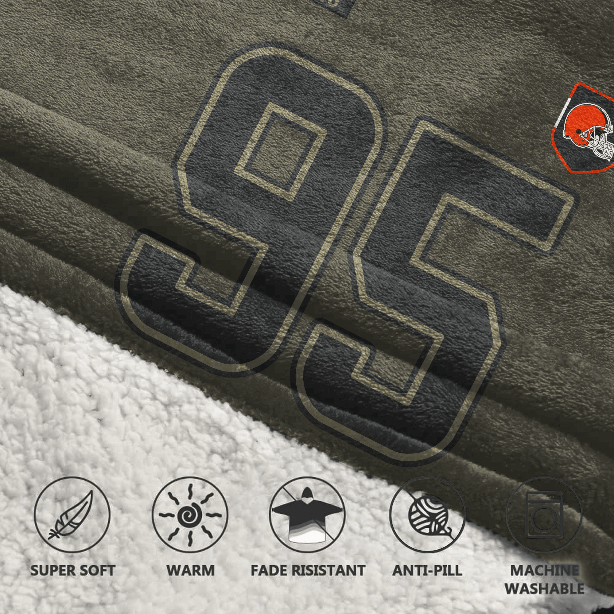 Kid M.G 95 Cleveland Football Blanket Hoodie – Olive Salute to Service