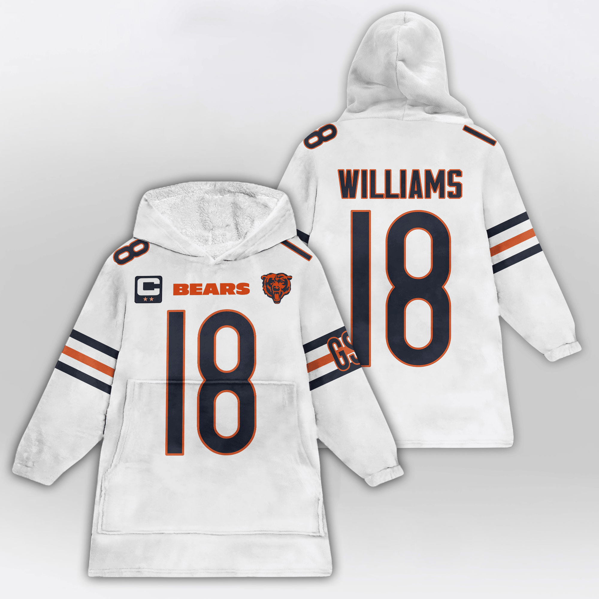 Adult C.W 18 Captain Chicago Football Unisex Blanket Hoodie
