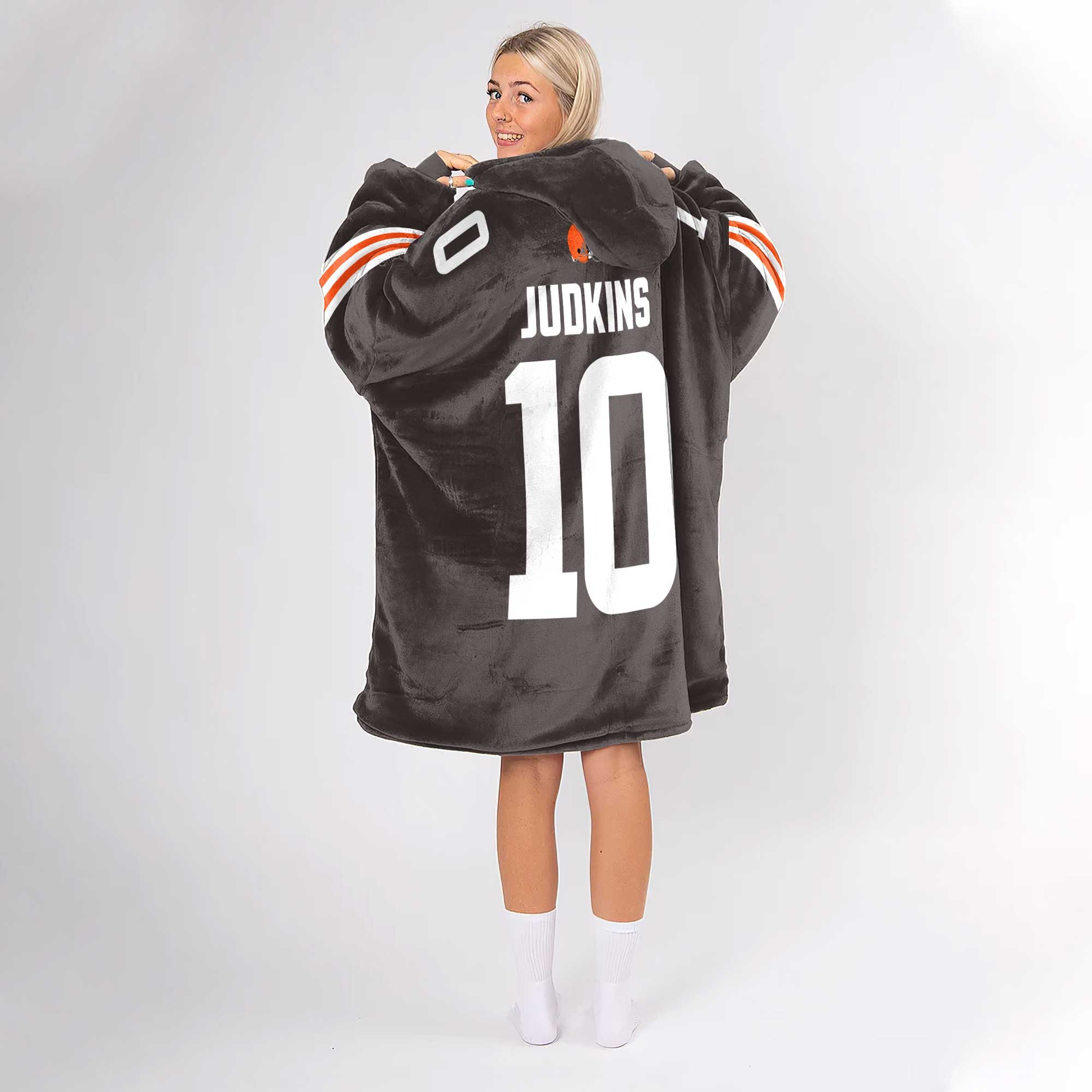 Q.J 10 Cleveland Football Unisex Blanket Hoodie