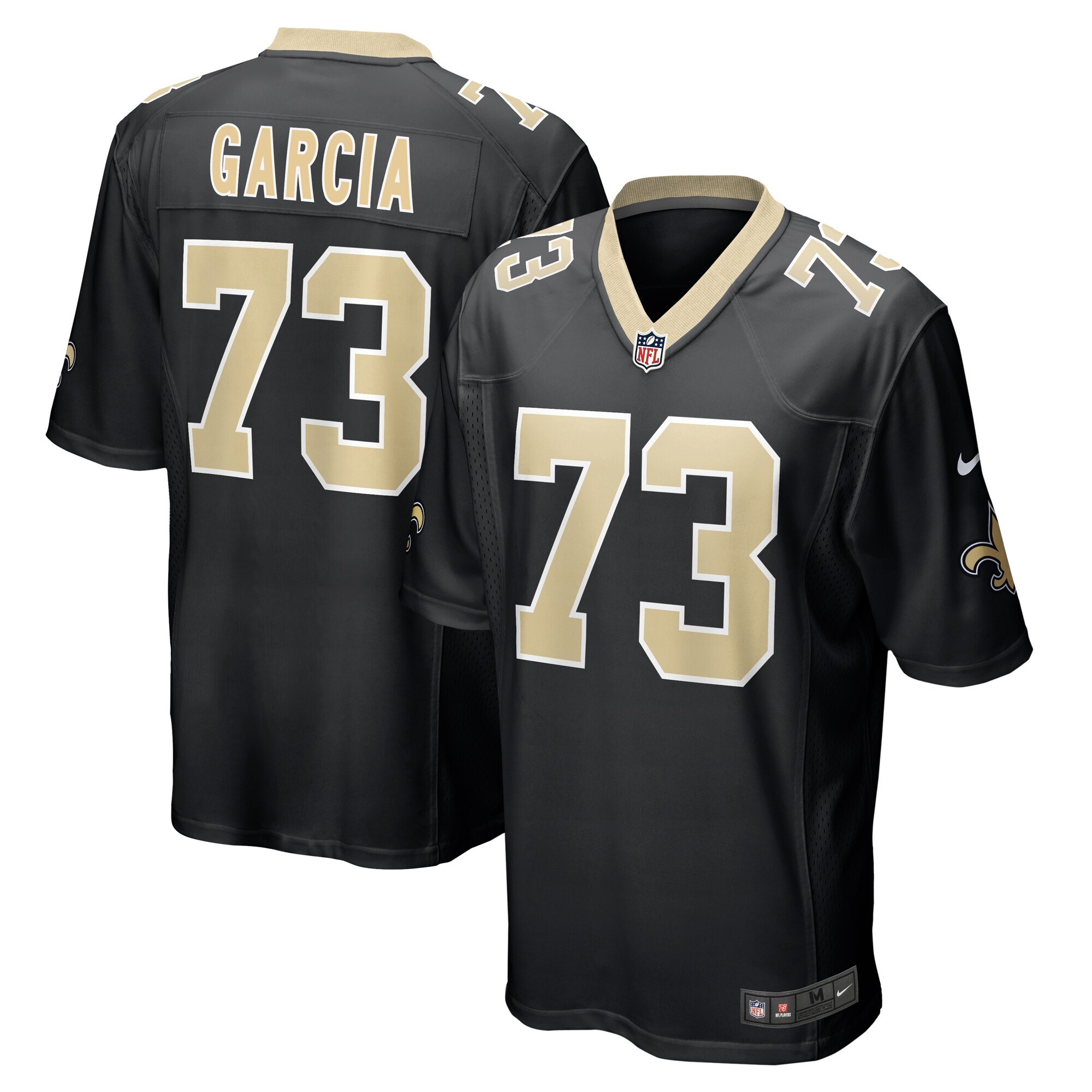 Max Garcia New Orleans Saints Team Game Jersey -  Black