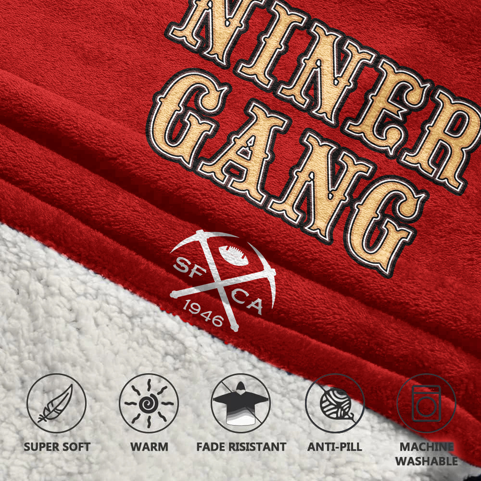Adult San Francisco 49ers No 85 Football Unisex Blanket Hoodie