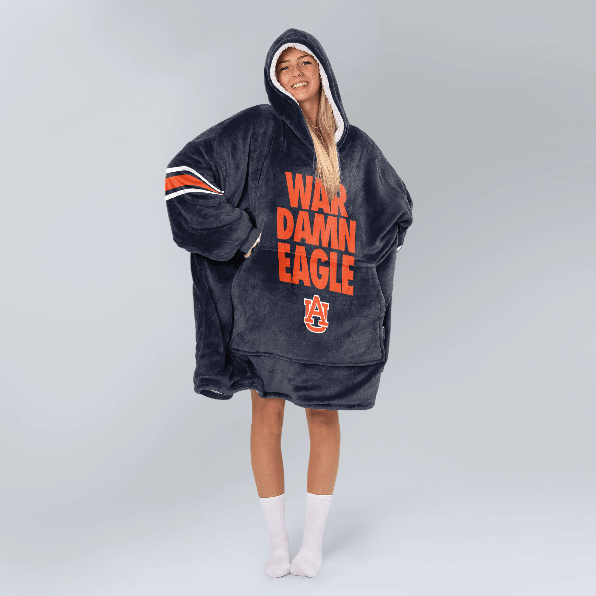 Adult #1 Auburn Football Unisex Blanket Hoodie