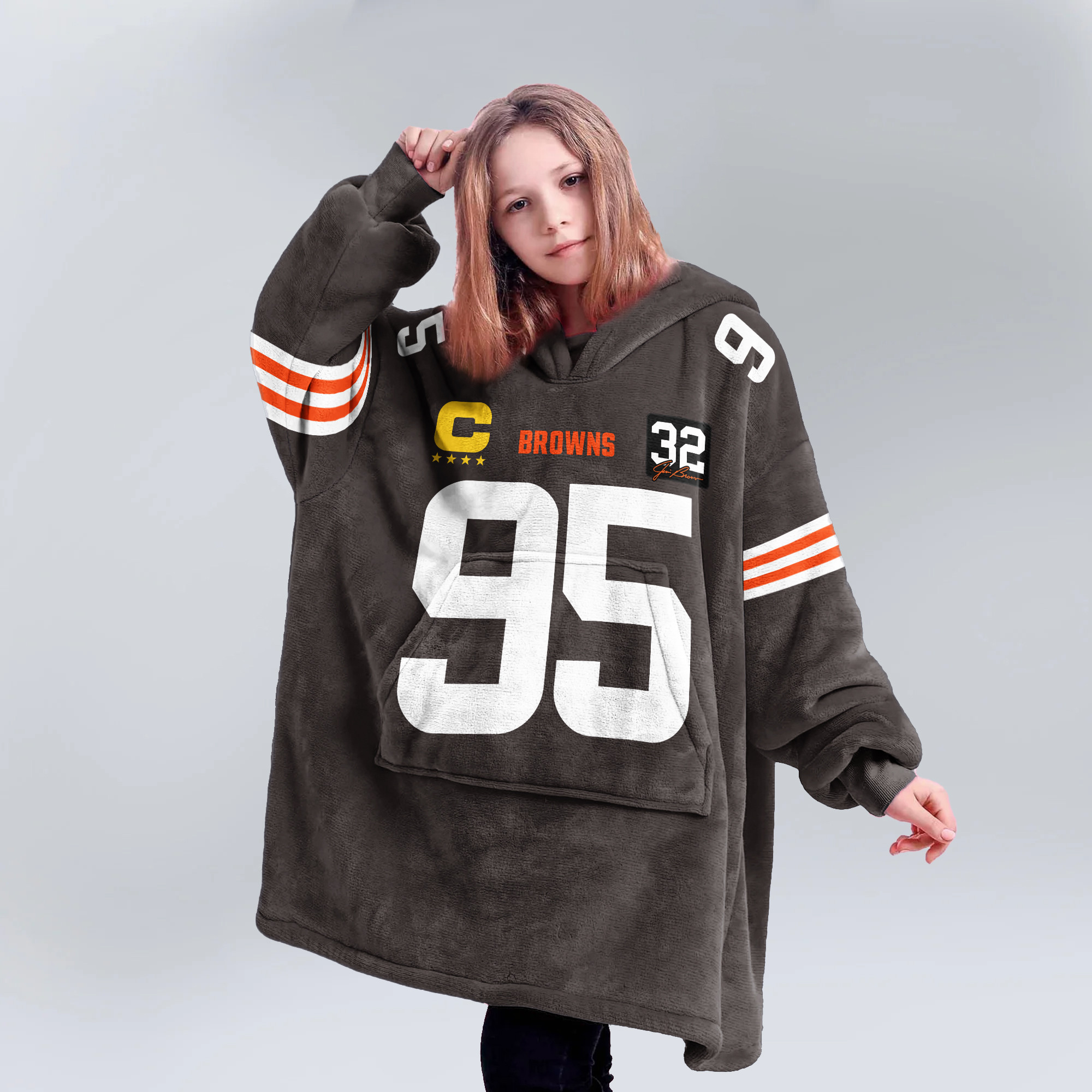 Kid Captain MG 95 Cleveland Football Unisex Blanket Hoodie