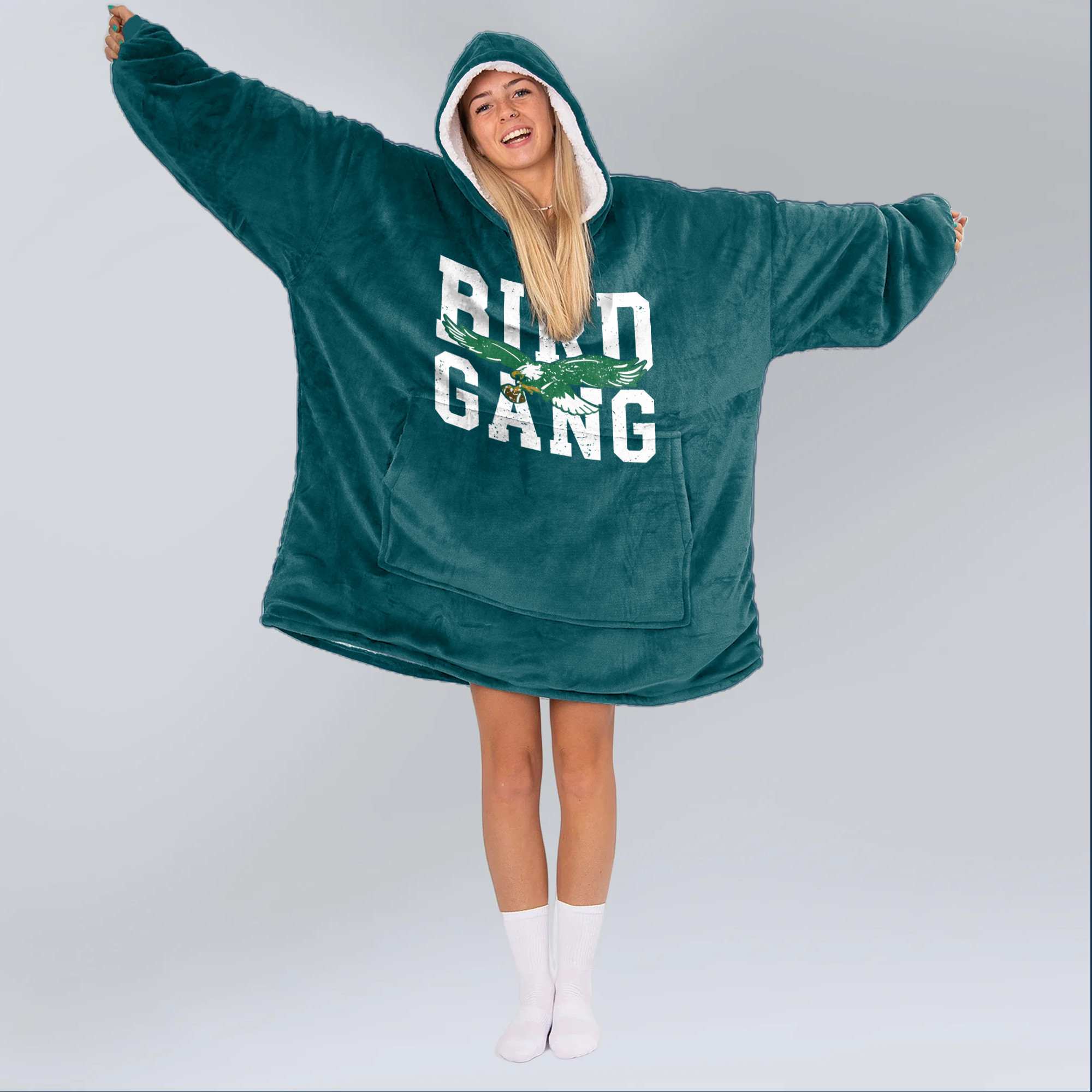 Adult Bird Gang Philadelphia Football Unisex Blanket Hoodie