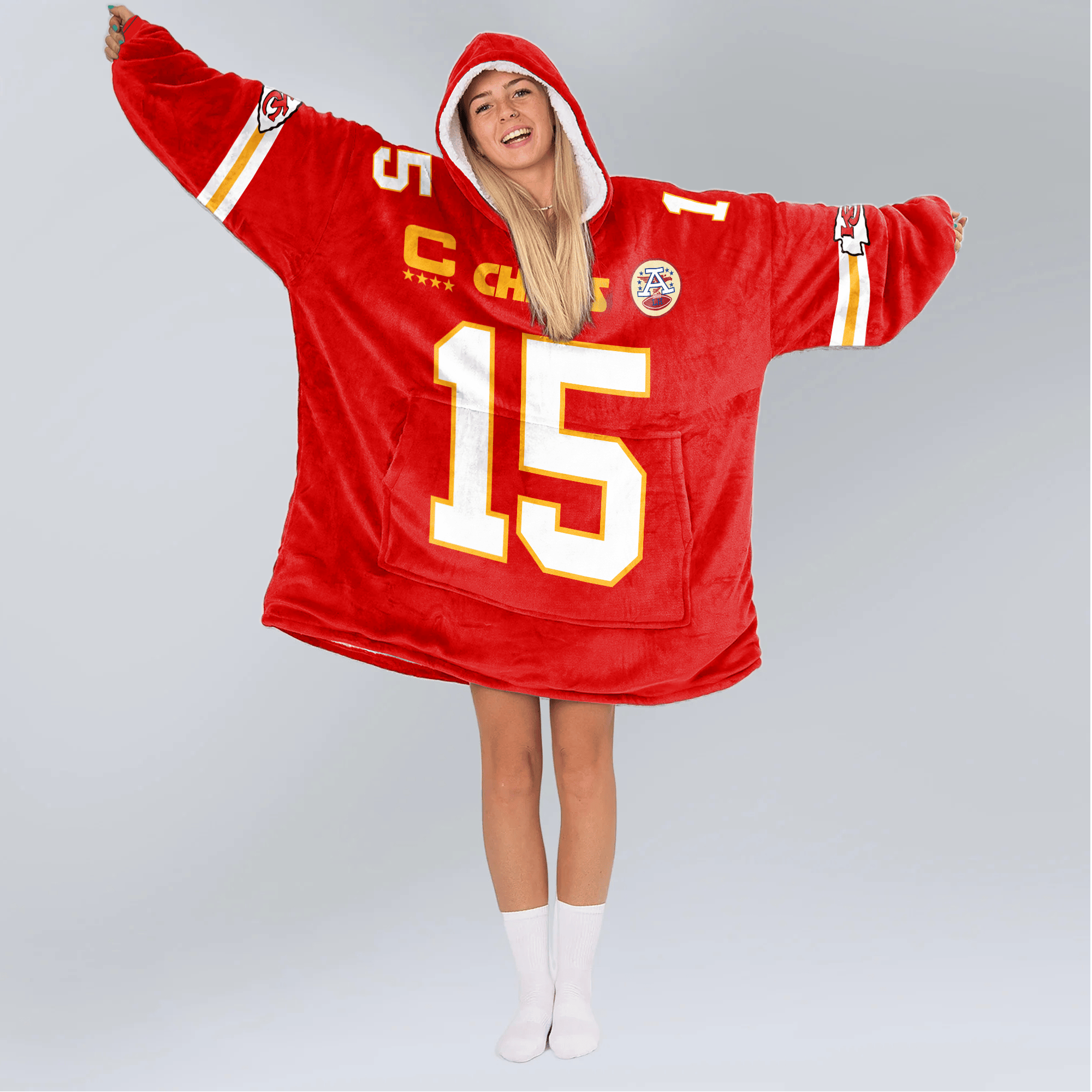 Adult P.M 15 Kansas City Football Unisex Blanket Hoodie