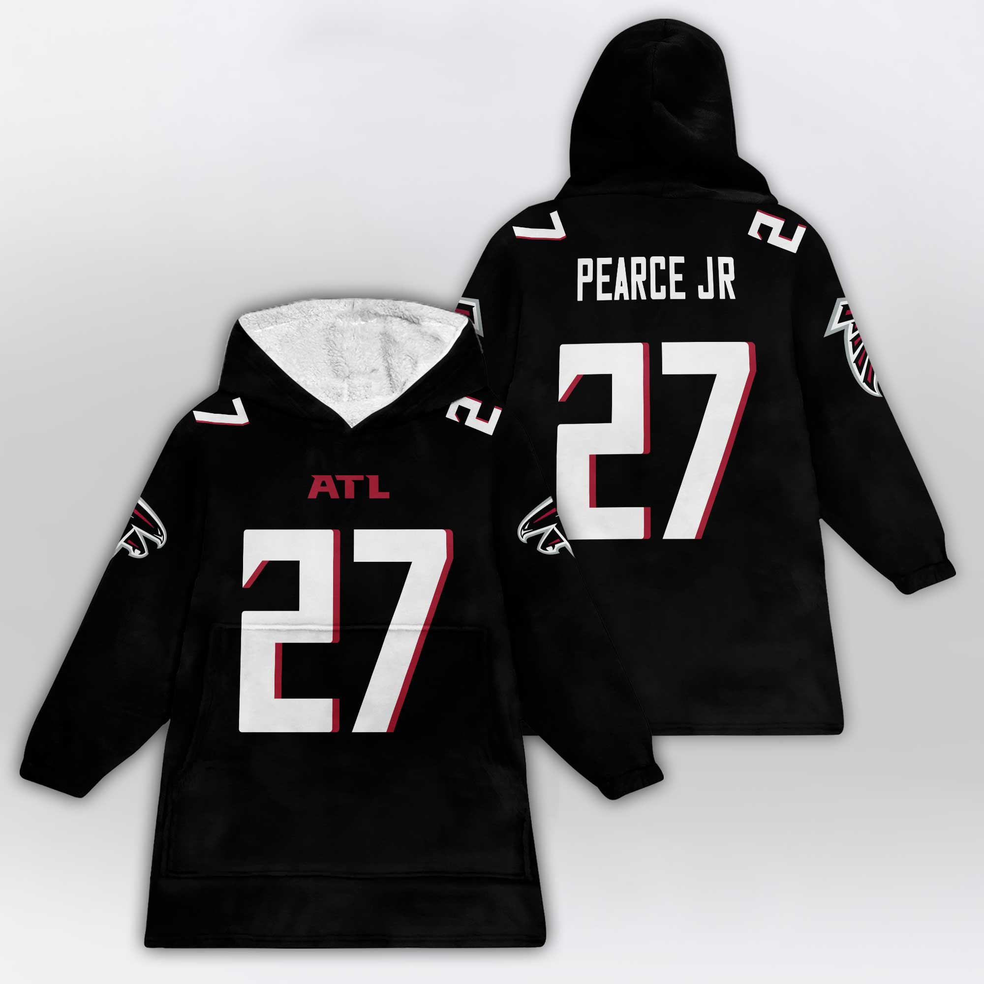 Adult 27 Atlanta Football Unisex Blanket Hoodie