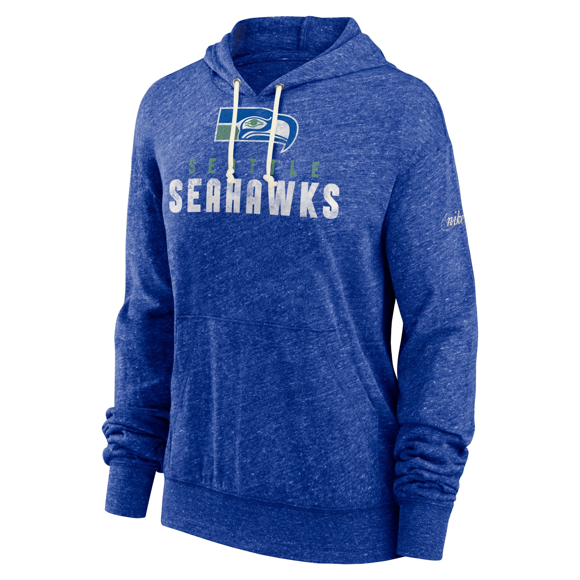 Seattle Seahawks Women's Rewind Gym Vintage Lighweight Pullover Hoodie - Royal