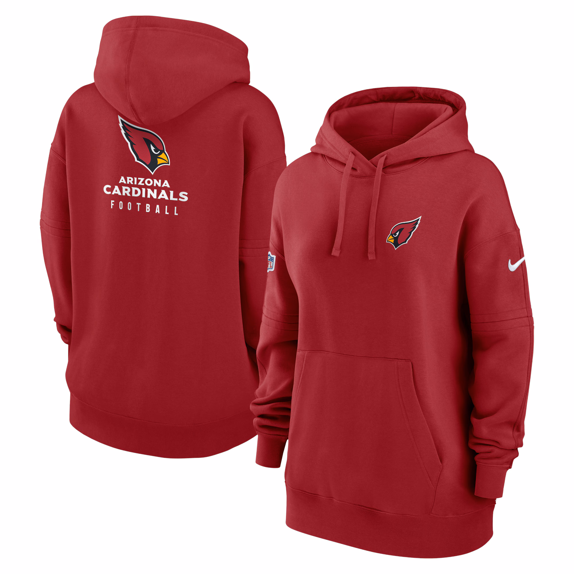 Arizona Cardinals Women's 2023 Sideline Club Fleece Pullover Hoodie - Cardinal
