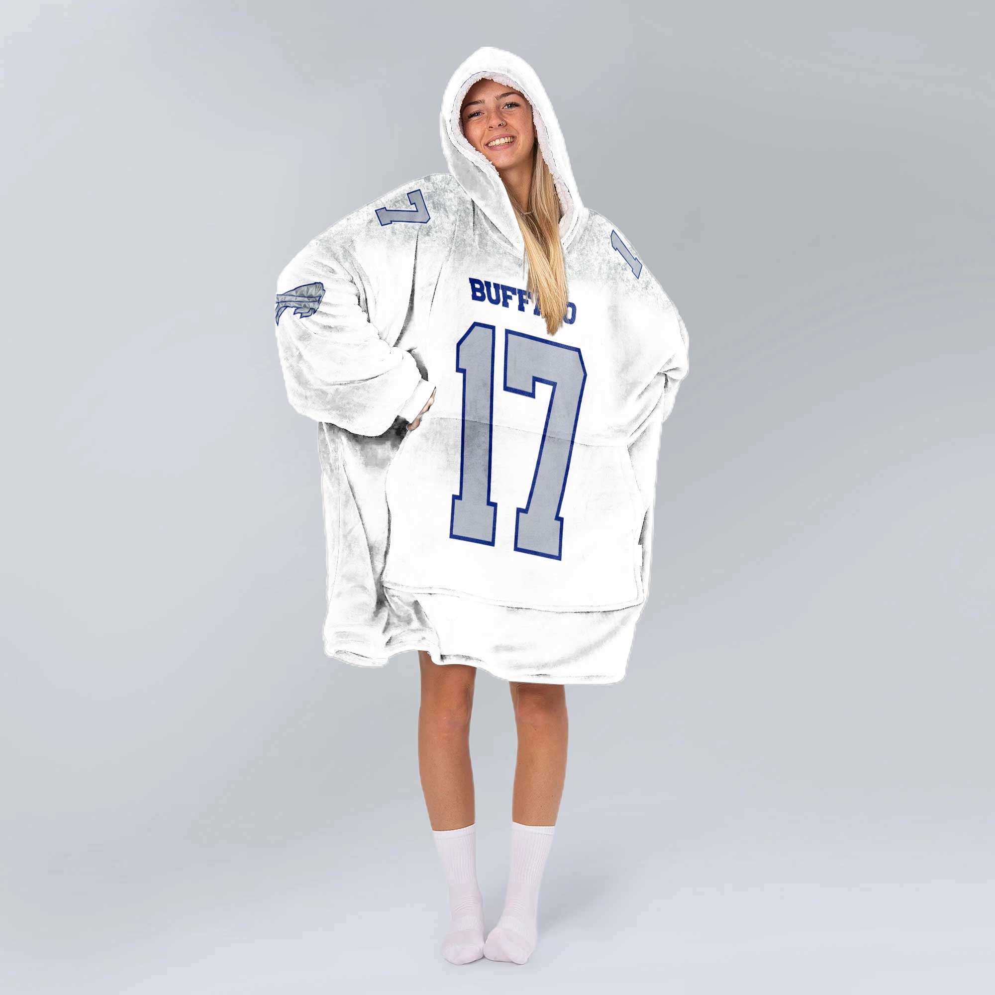 Adult J.A 17 Buffalo Football Unisex Blanket Hoodie