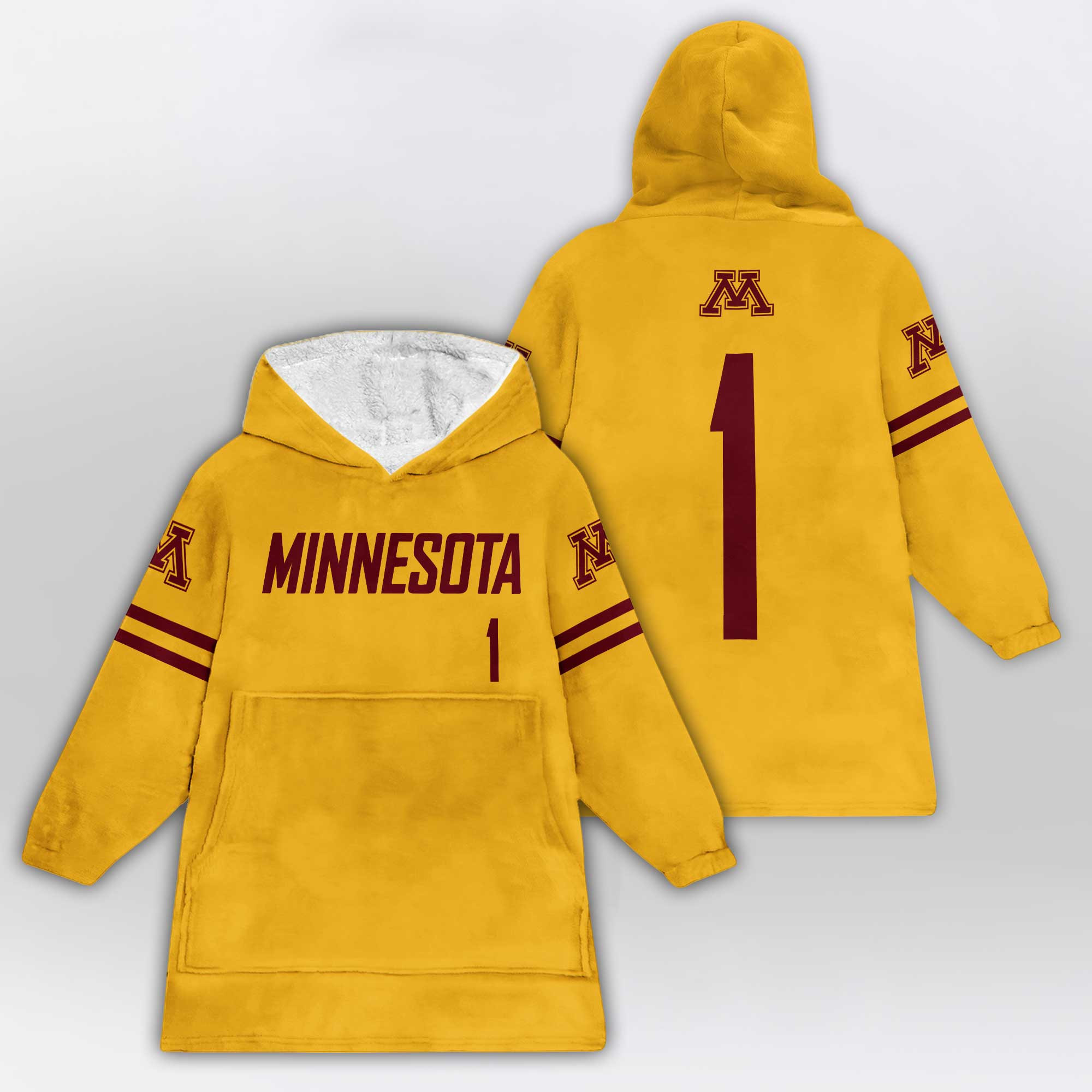 Kid 1 Minnesota Football Unisex Blanket Hoodie