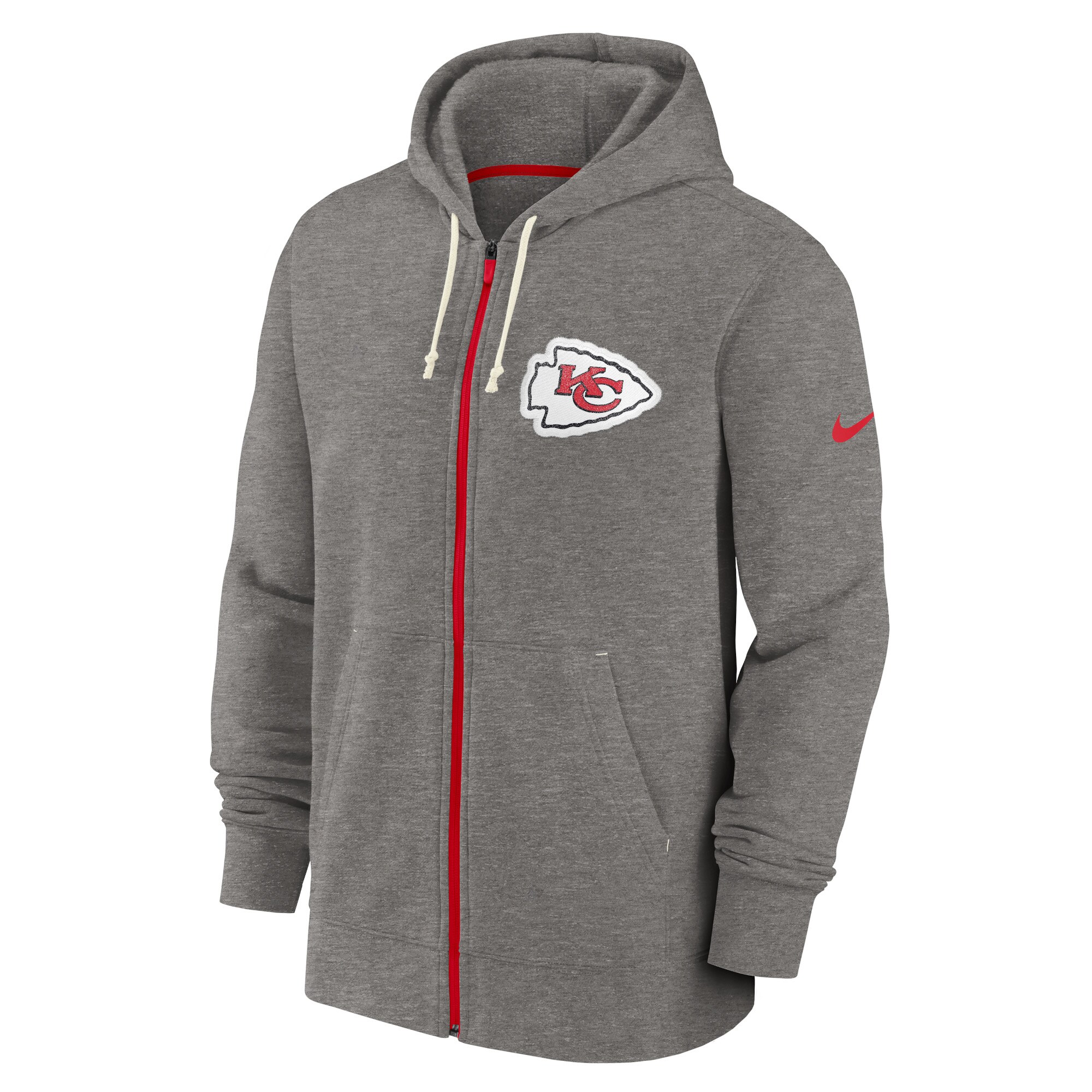 Kansas City Chiefs Historic Lifestyle Full-Zip Hoodie - Heather Charcoal
