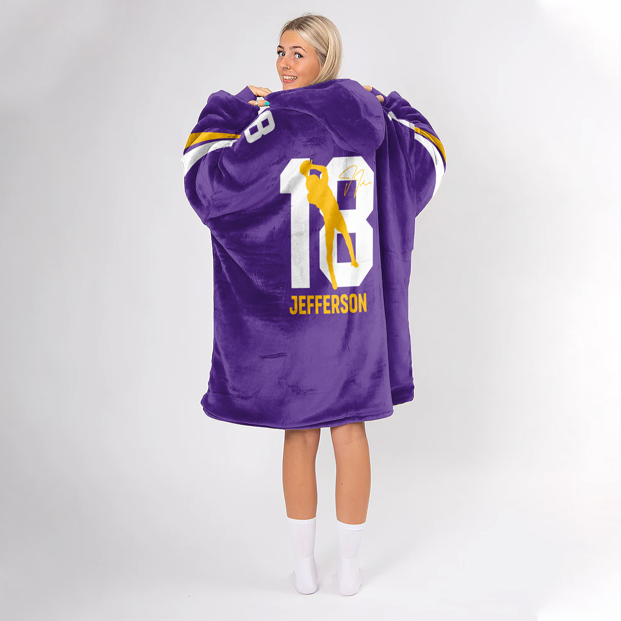Adult 18 Minnesota Football Unisex Blanket Hoodie