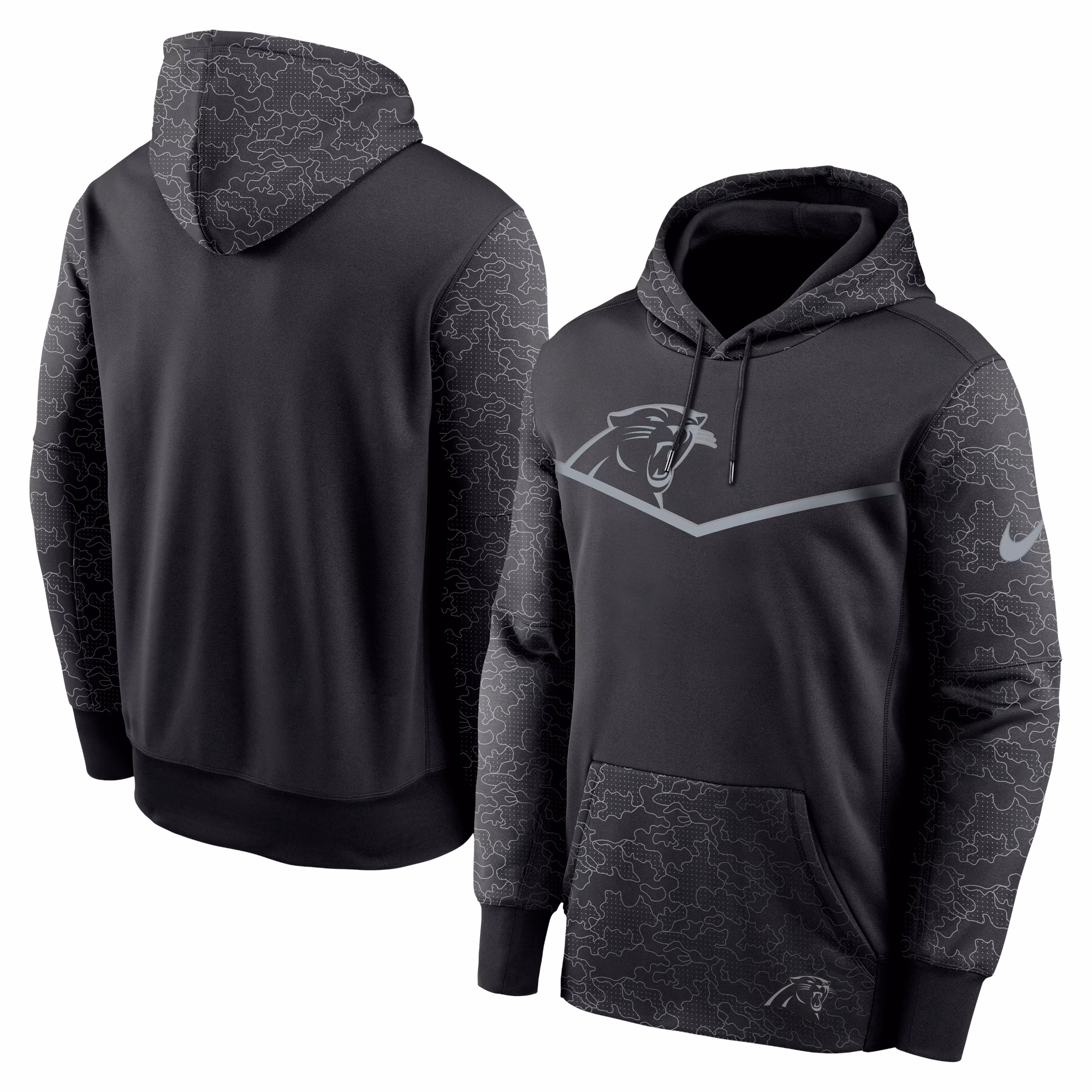 Carolina Panthers RFLCTV Chevron Pullover Hoodie - Black