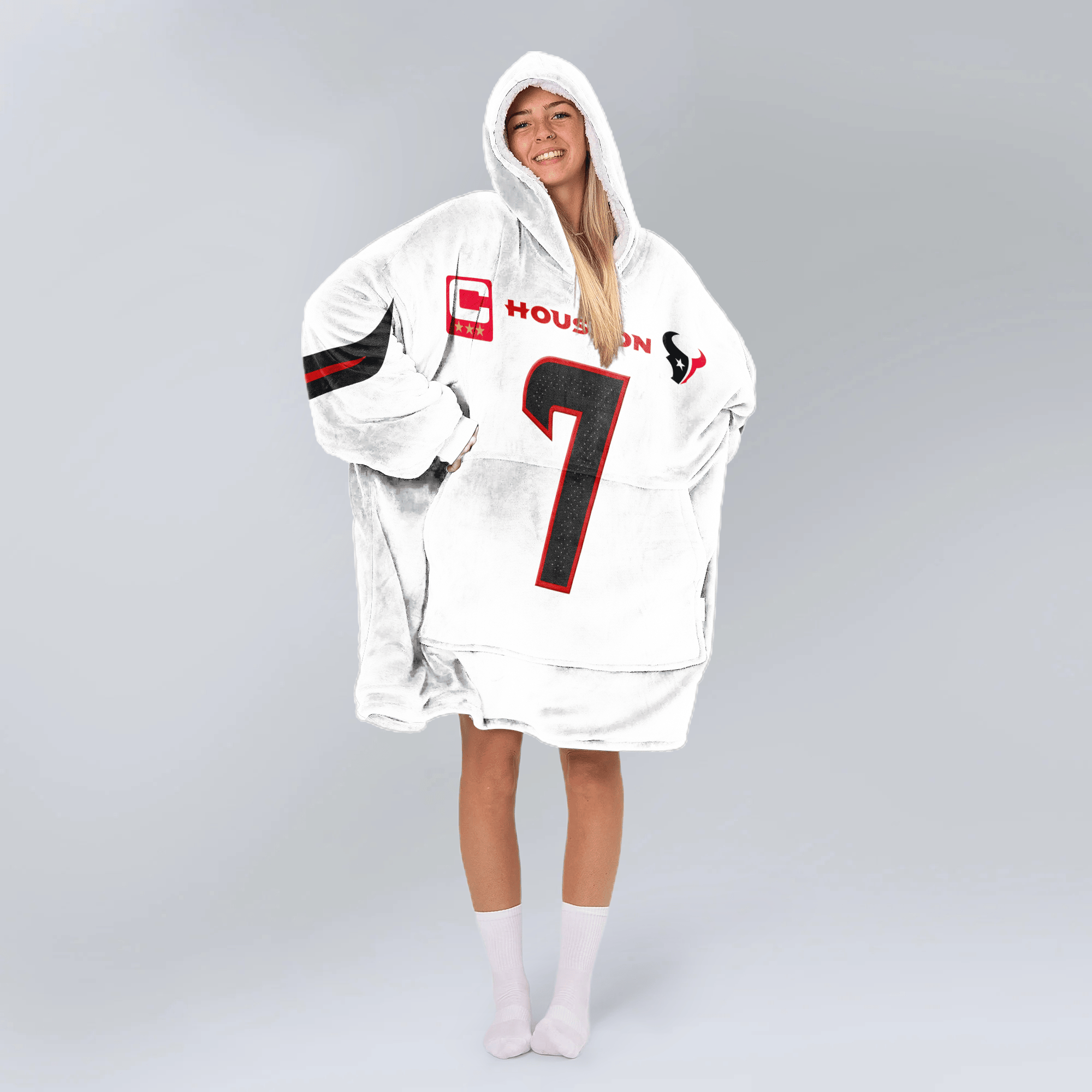 Adult C.J.S 7 Captain Houston Football Unisex Blanket Hoodie