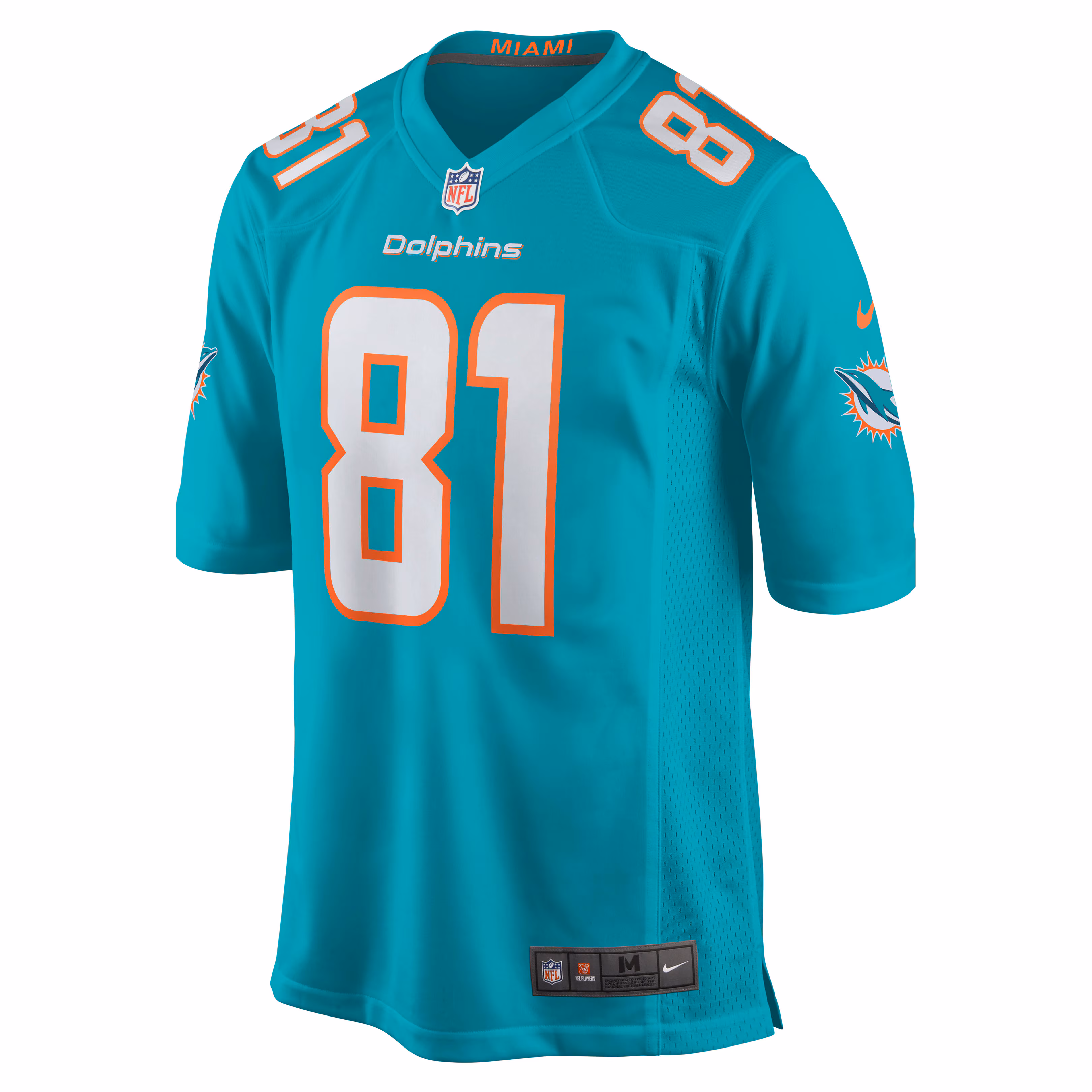 Durham Smythe Miami Dolphins Game Jersey - Aqua