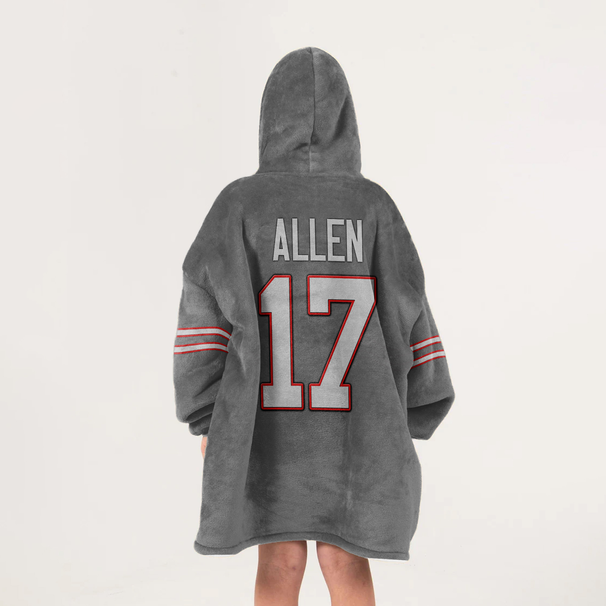 Kid 17 Buffalo Football Unisex Blanket Hoodie