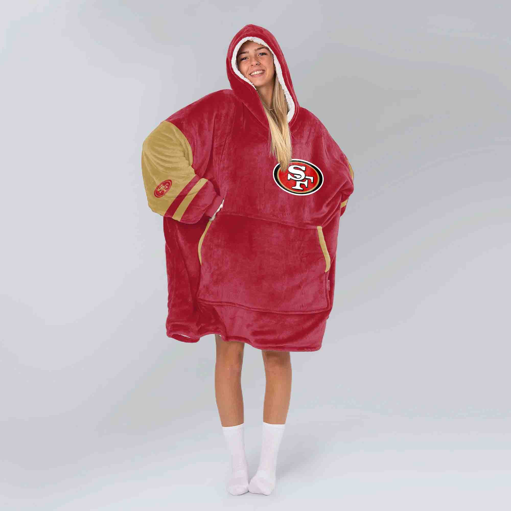 Adult San Francisco 49ers Football Unisex Blanket Hoodie