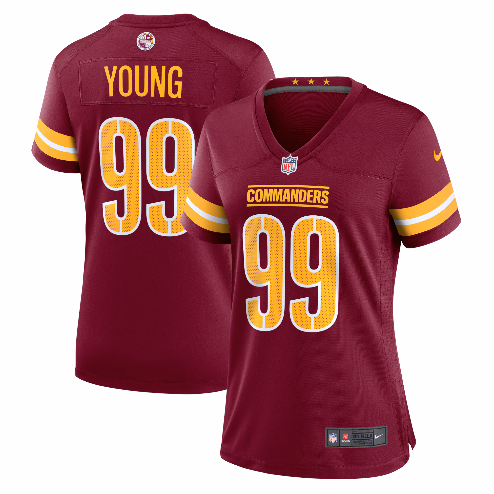 Chase Young Washington Commanders Women's Player Jersey - Burgundy