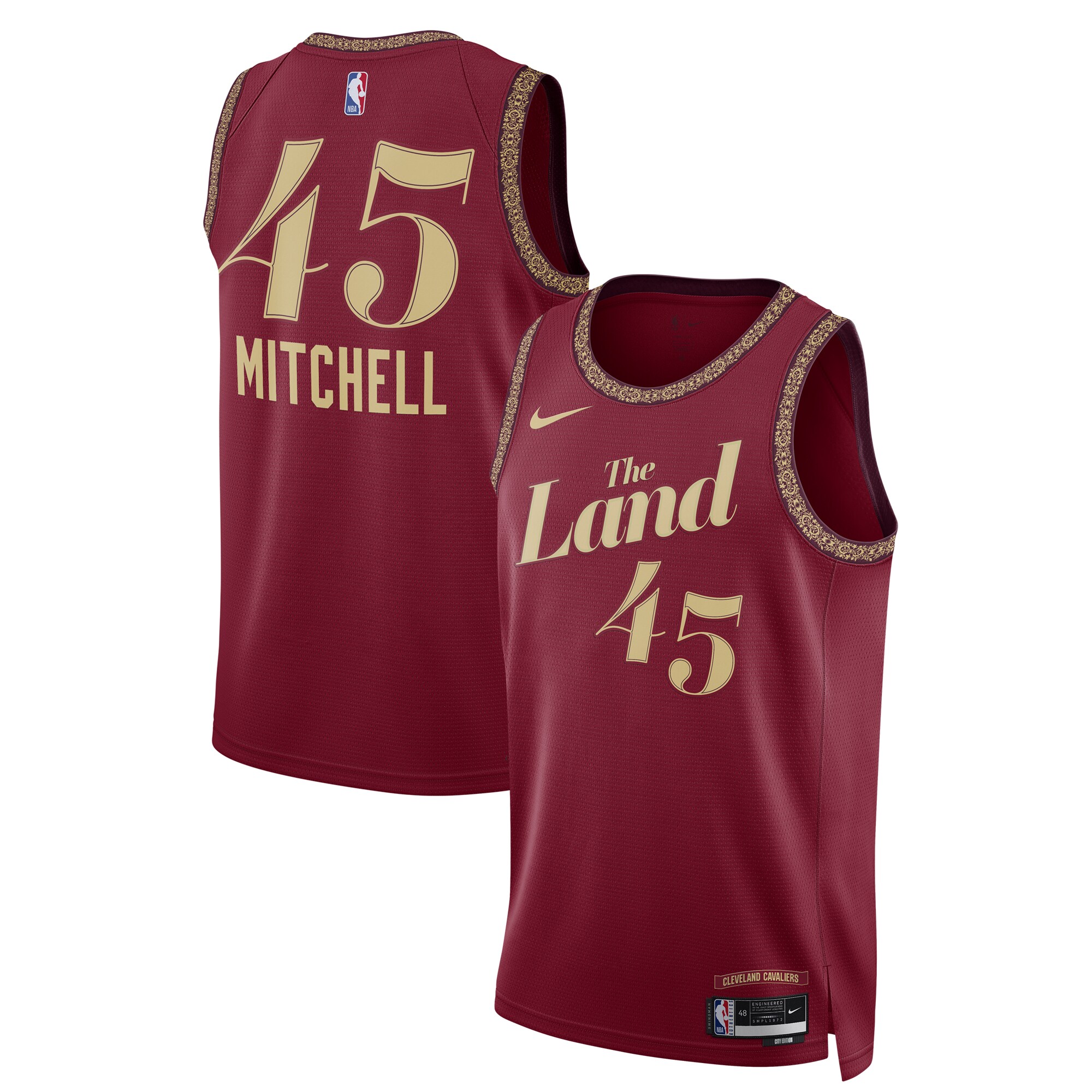 Unisex Cleveland Cavaliers Donovan Mitchell  Wine 2023/24 Swingman Jersey - City Edition