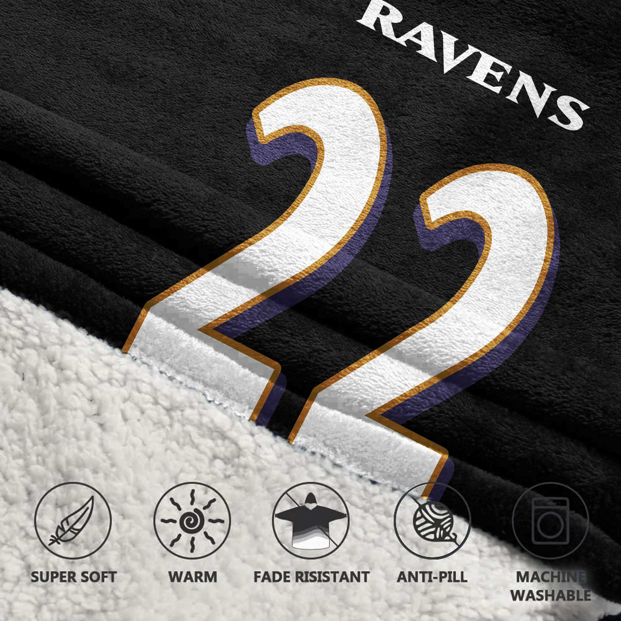 Kid 22 Baltimore Football Unisex Blanket Hoodie