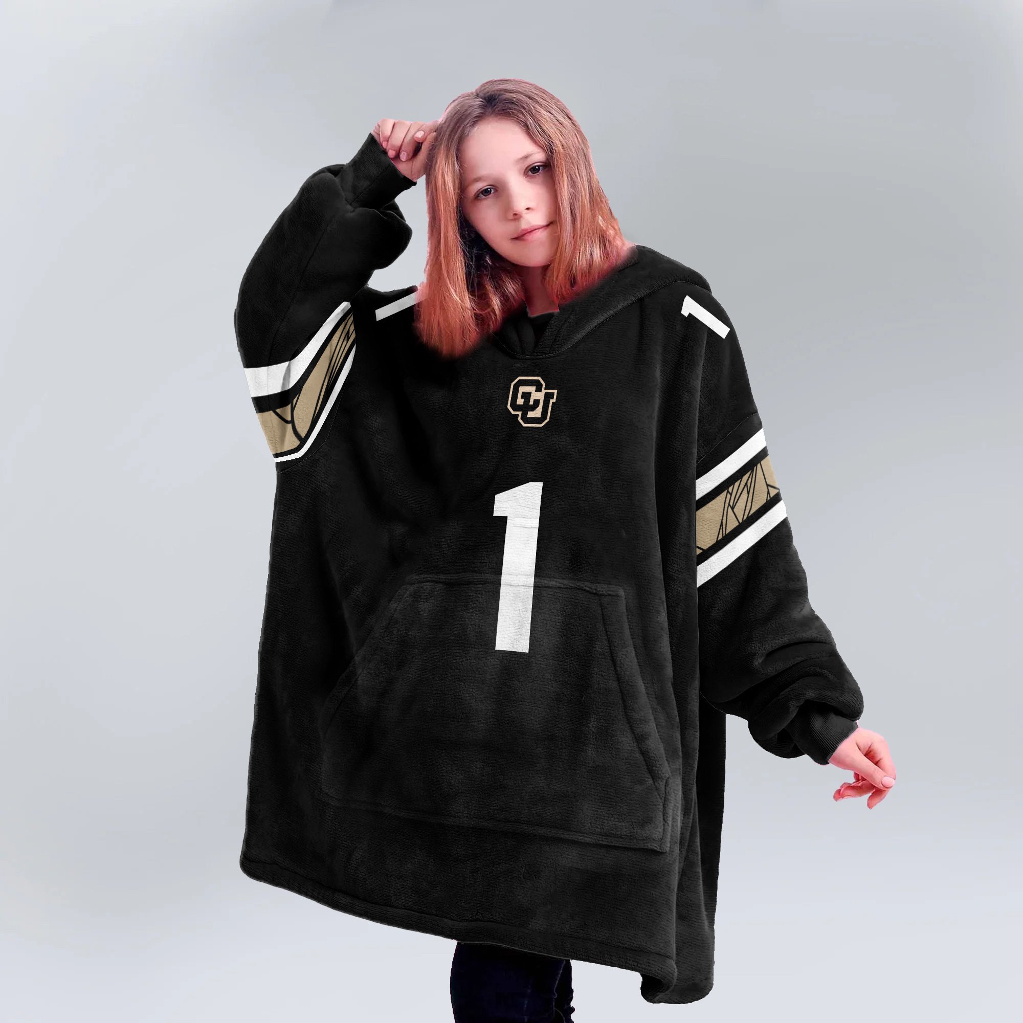 Adult #1 Colorado Football Unisex Blanket Hoodie